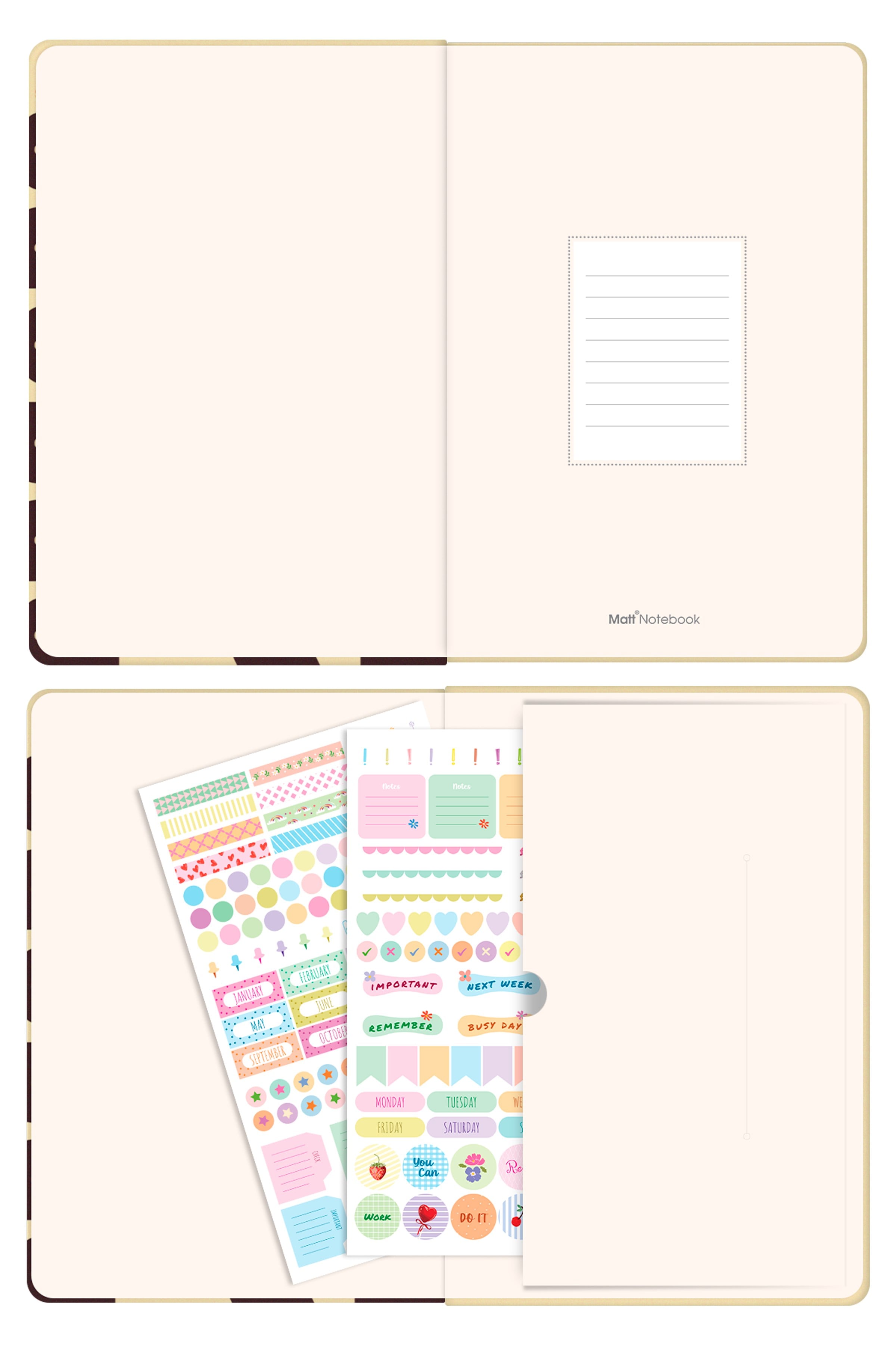 Matt Notebook 2026-2027 B5 Akademik Ajanda 17x24 cm - 17 Aylık Sarı