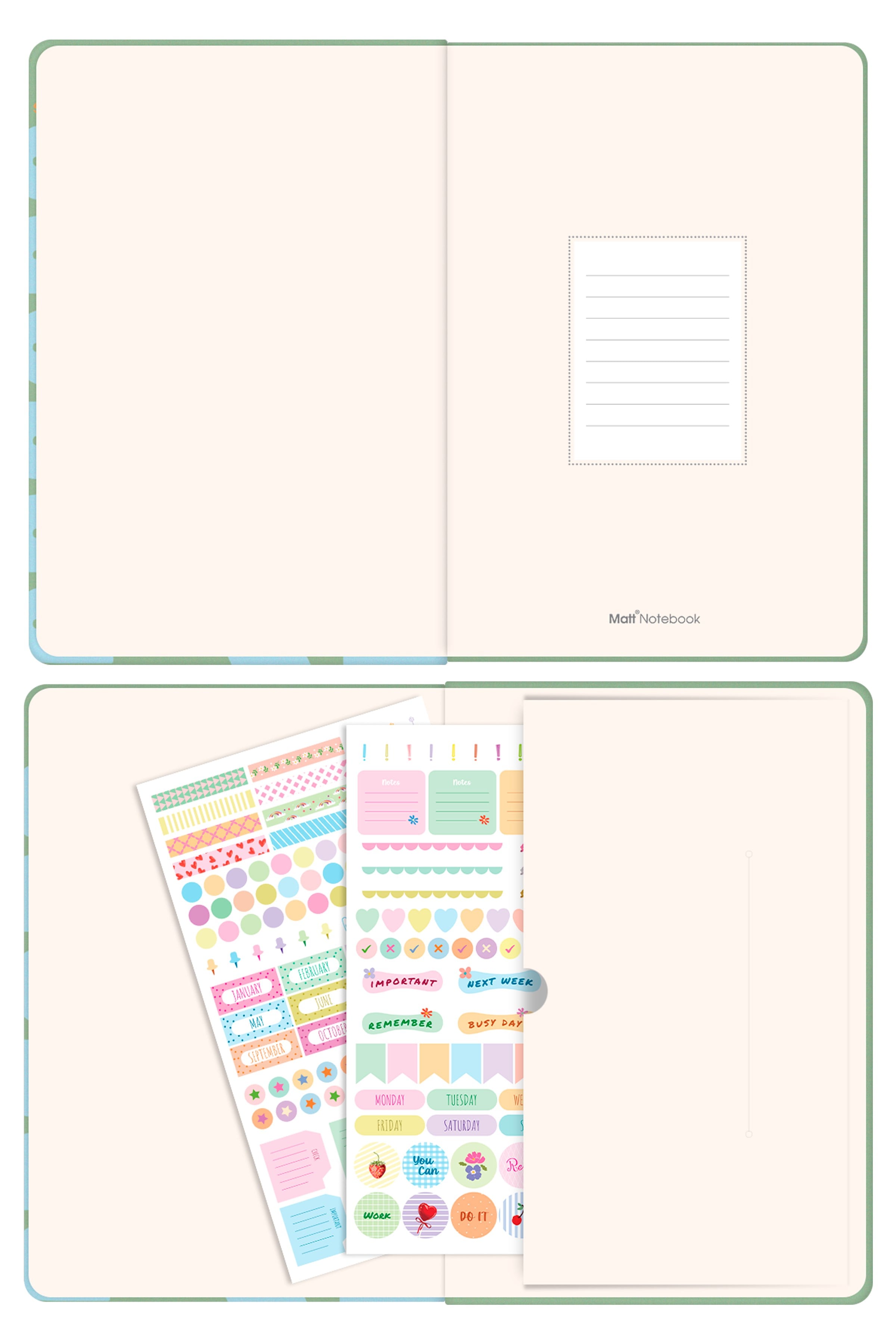 Matt Notebook 2026-2027 B5 Akademik Ajanda 17x24 cm - 17 Aylık Yeşil