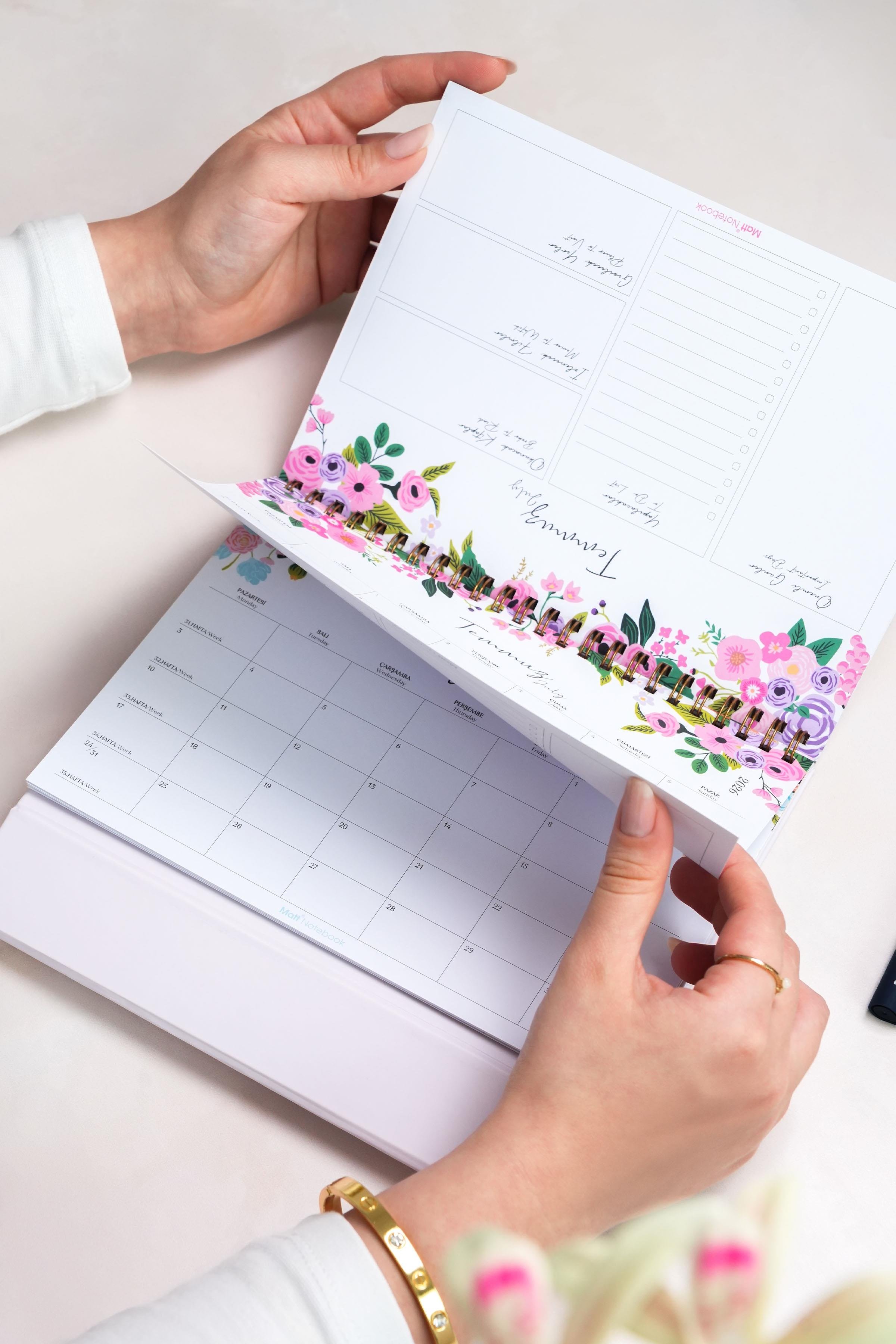 Matt Notebook 2026 Masaüstü Planlayıcı Takvim