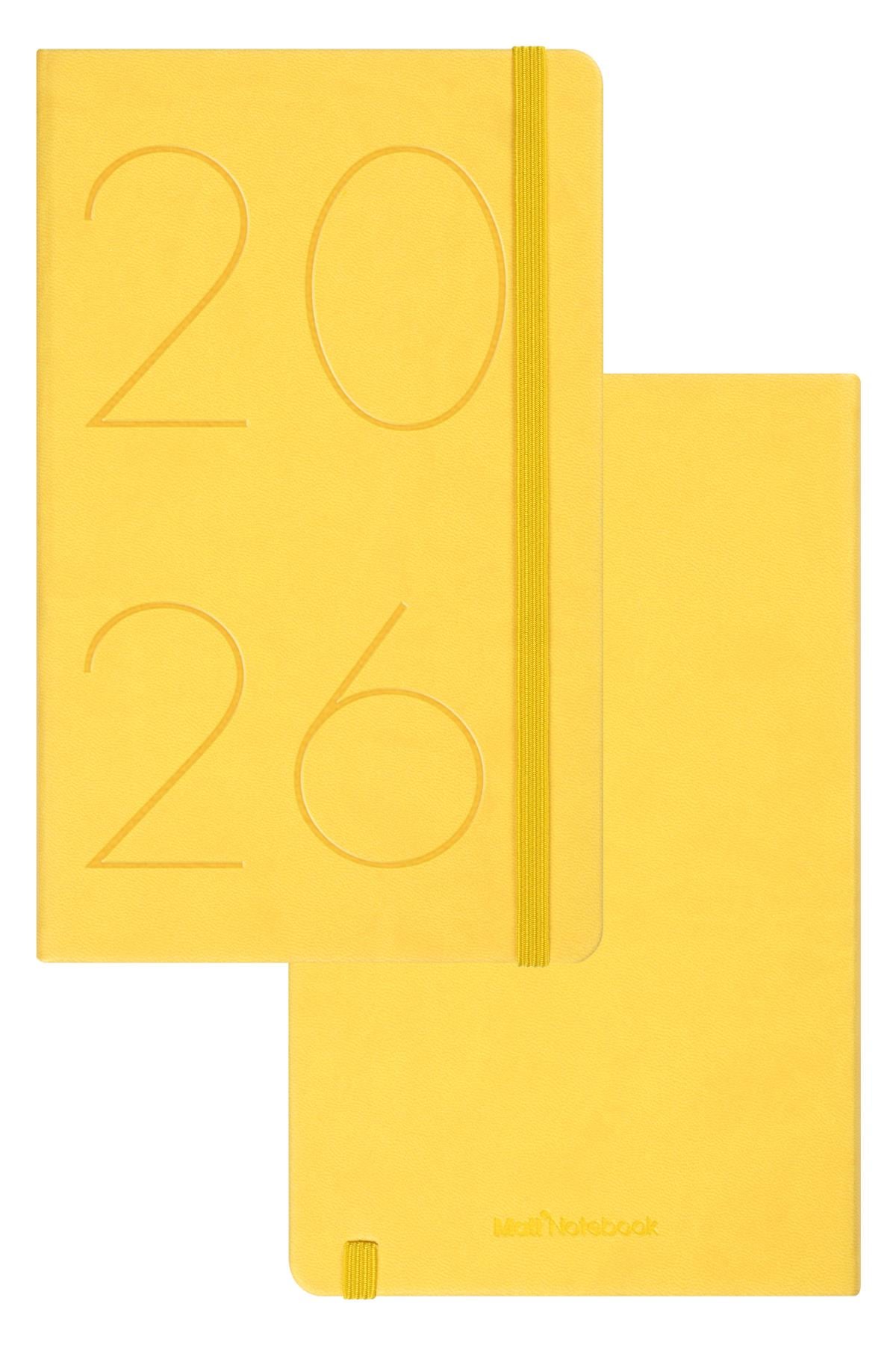 Matt Notebook 2026 Yılı 13x21 cm Günlük Ajanda Sarı