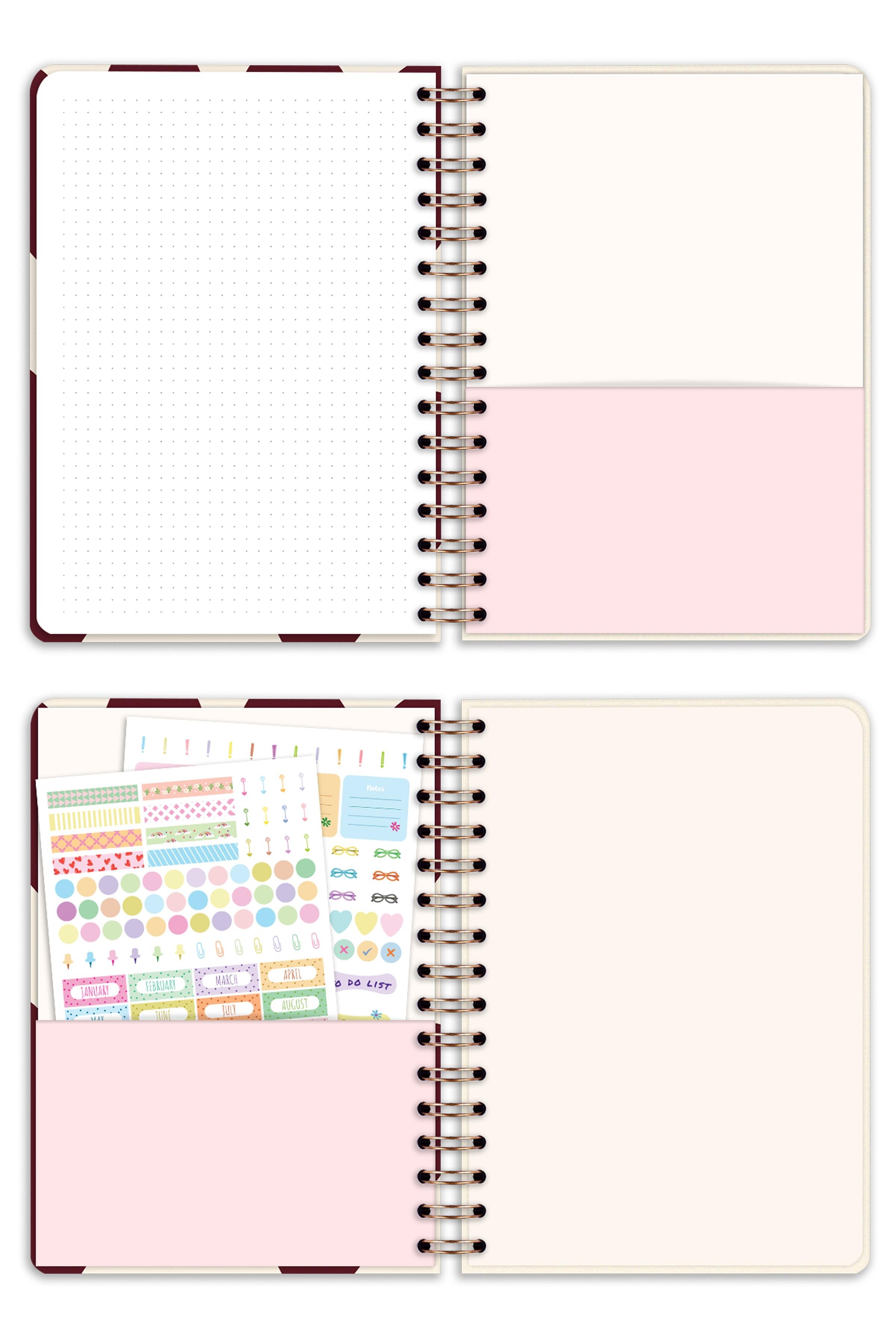 Matt Notebook 2026 Yılı A5 Ajanda Spiralli 15x21 cm - 12 Aylık Kalpler