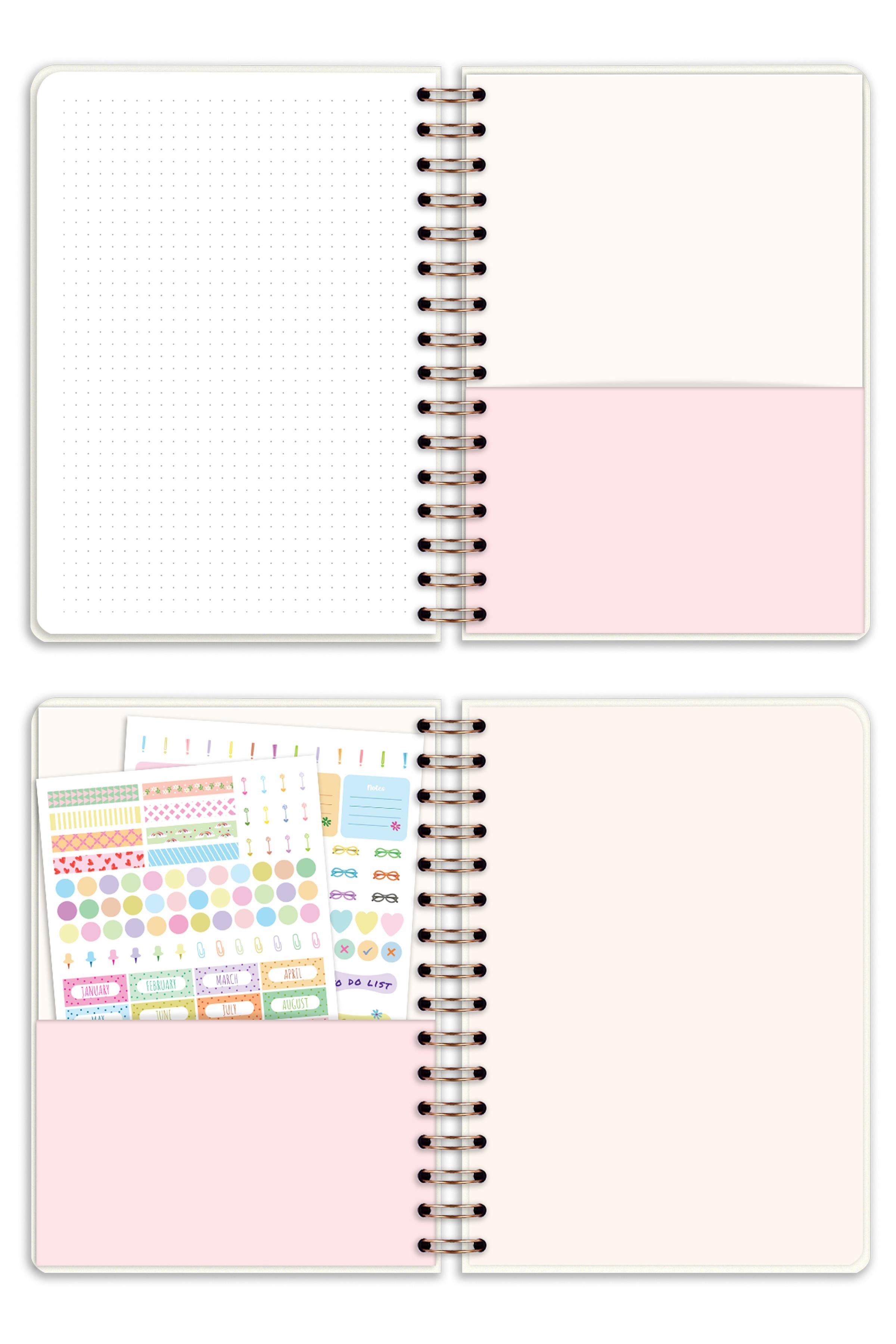 Matt Notebook 2026 Yılı A5 Ajanda Spiralli 15x21 cm - 12 Aylık Böğürtlen