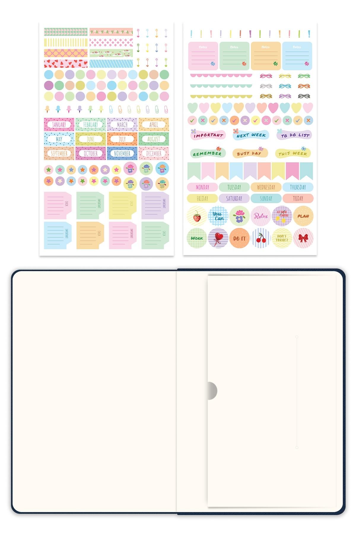 Matt Notebook 2026 Yılı A5 Keten Haftalık Ajanda 15x21 cm - 12 Aylık Lacivert