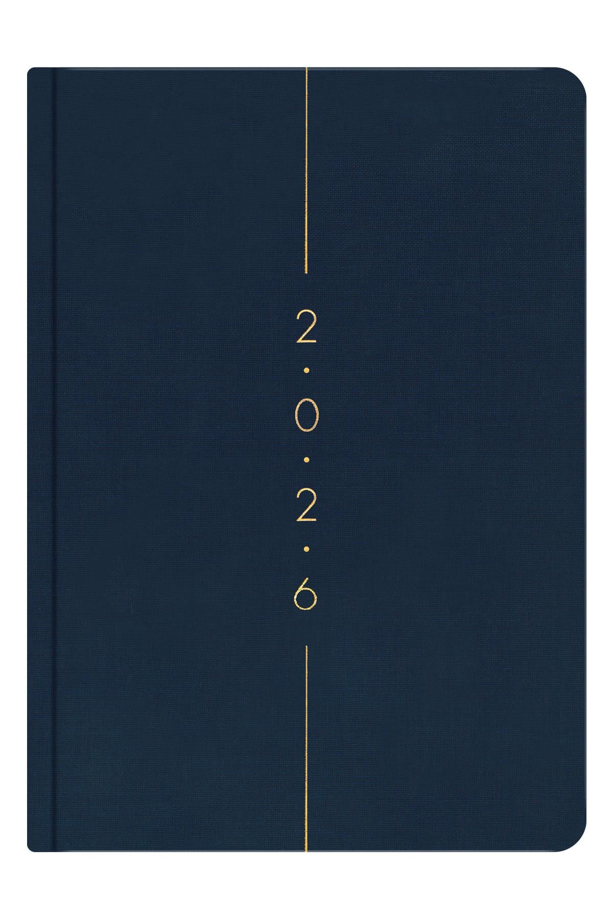 Matt Notebook 2026 Yılı A5 Keten Haftalık Ajanda 15x21 cm - 12 Aylık Lacivert