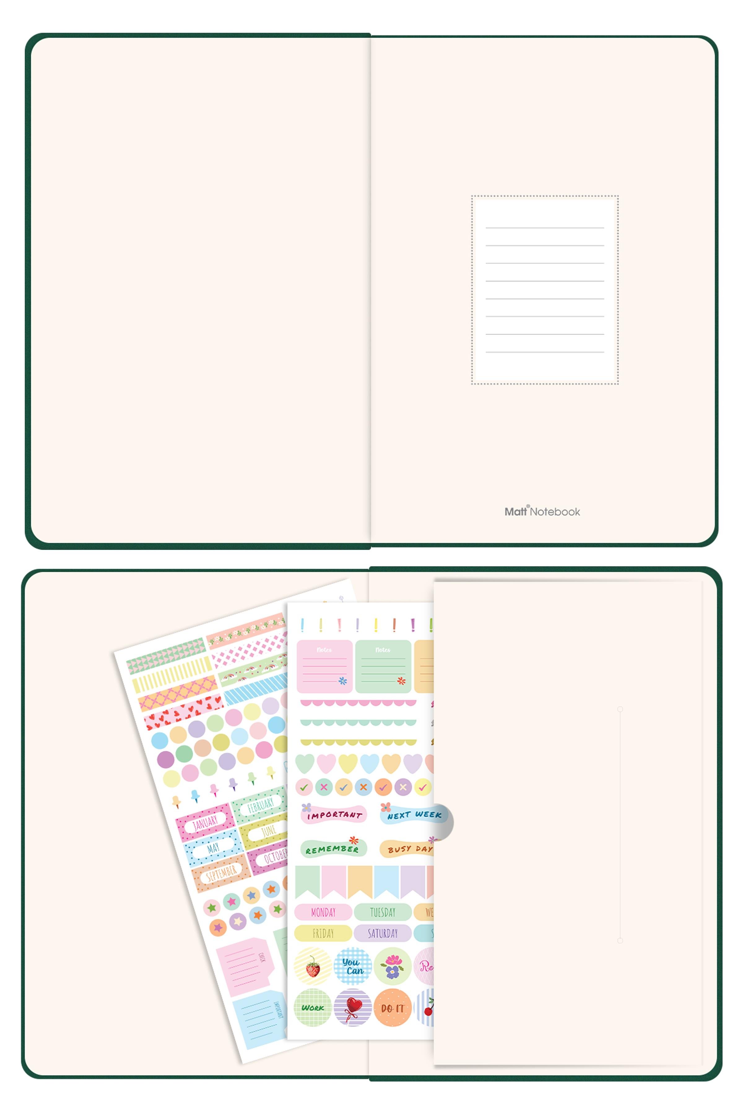 Matt Notebook 2026 Yılı B5 Haftalık Ajanda 17x24 cm - 12 Aylık Koyu Yeşil