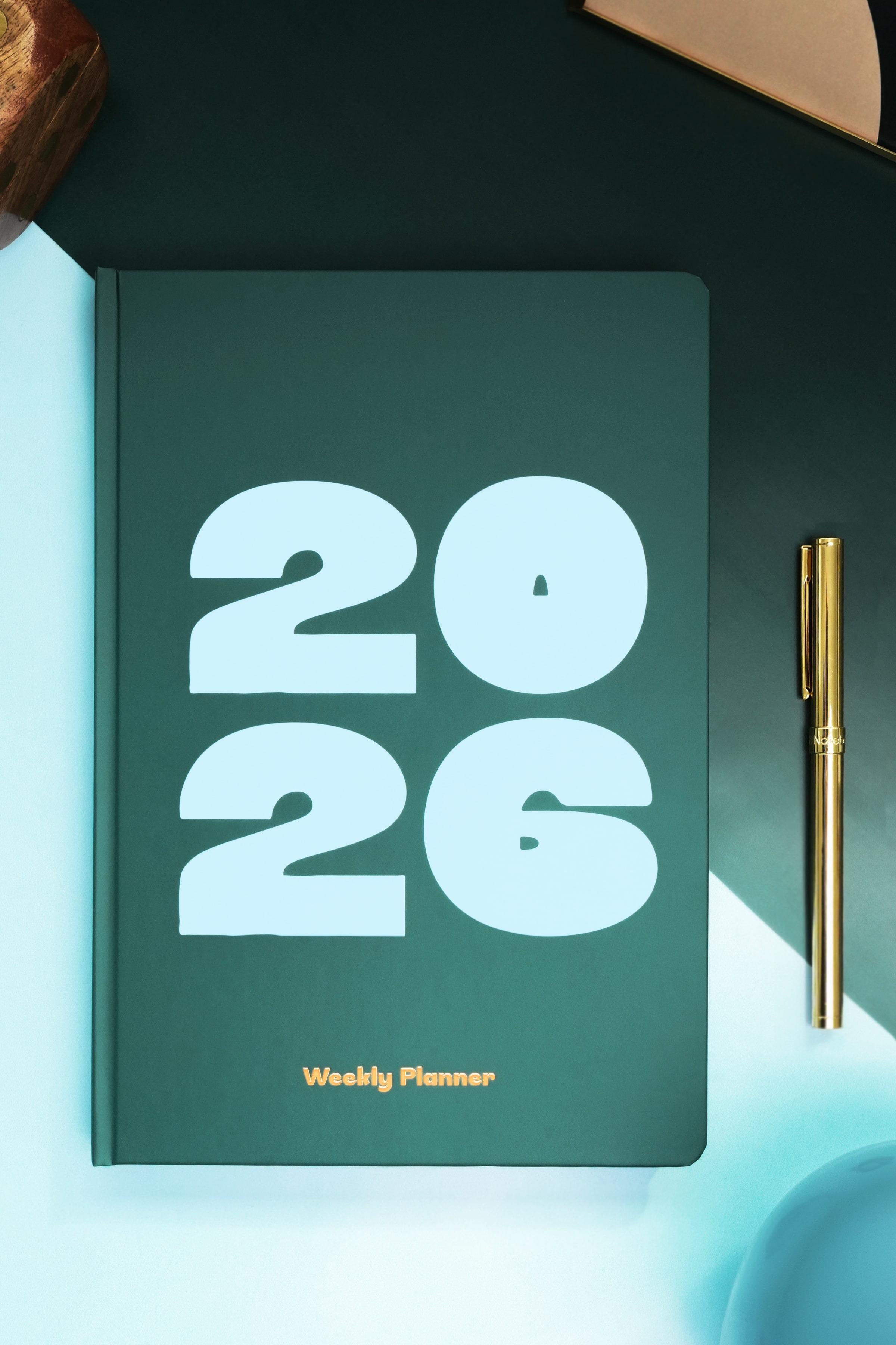 Matt Notebook 2026 Yılı B5 Haftalık Ajanda 17x24 cm - 12 Aylık Koyu Yeşil