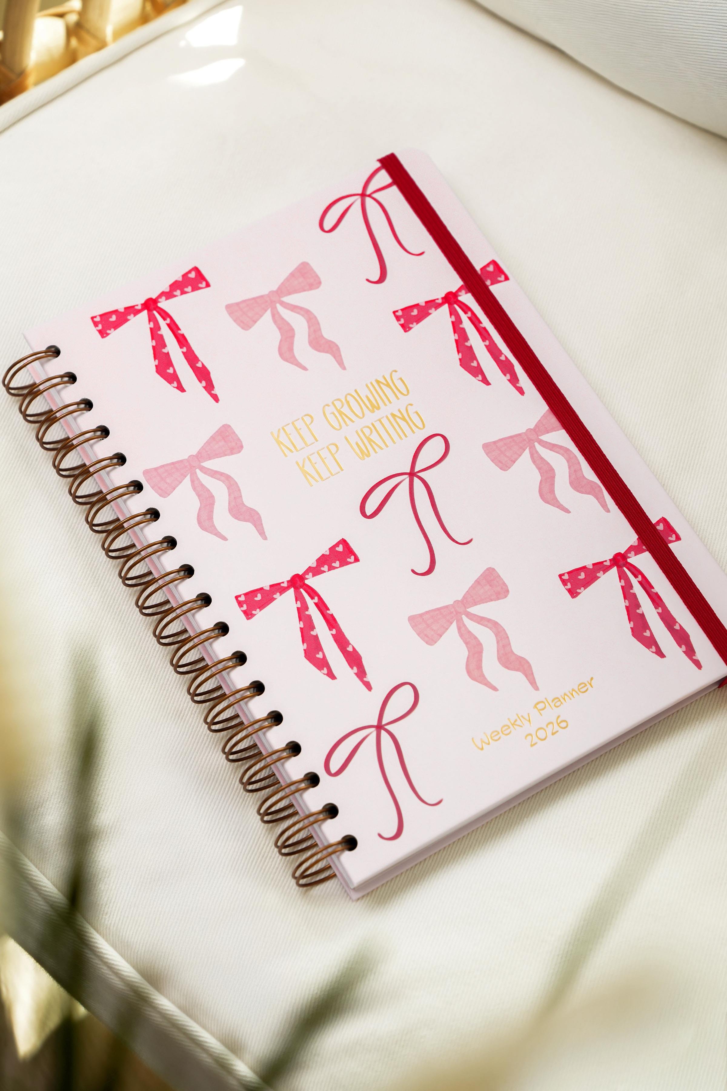 Matt Notebook 2026 Yılı B5 Haftalık Ajanda Spiralli 17x24 cm - 12 Aylık Fiyonklar