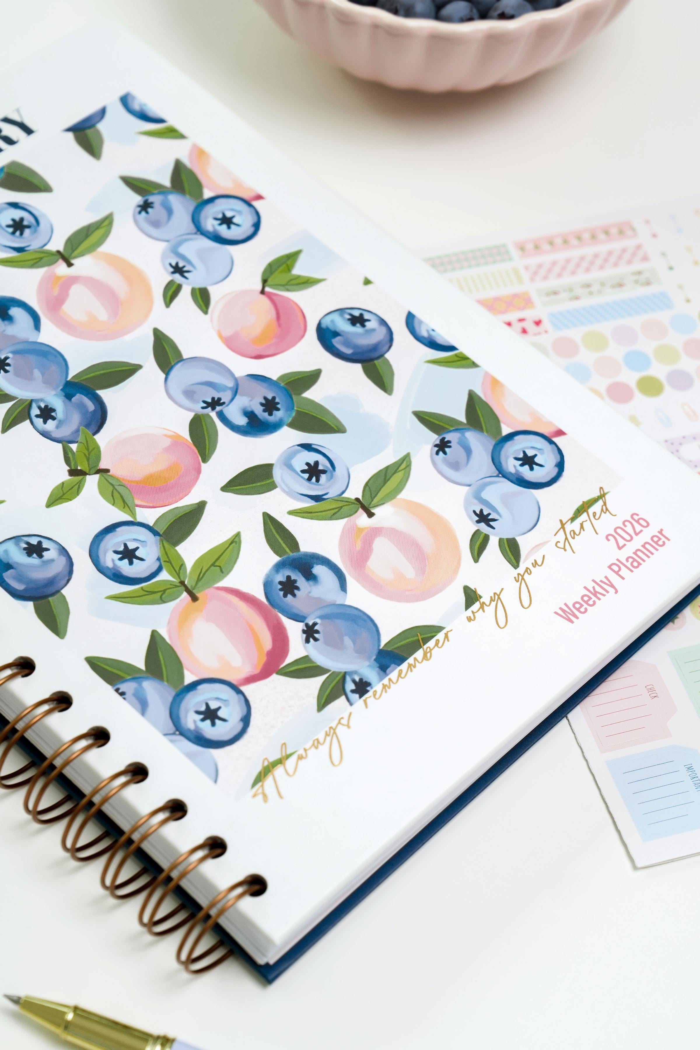 Matt Notebook 2026 Yılı B5 Haftalık Ajanda Spiralli 17x24 cm - 12 Aylık Yaban Mersini