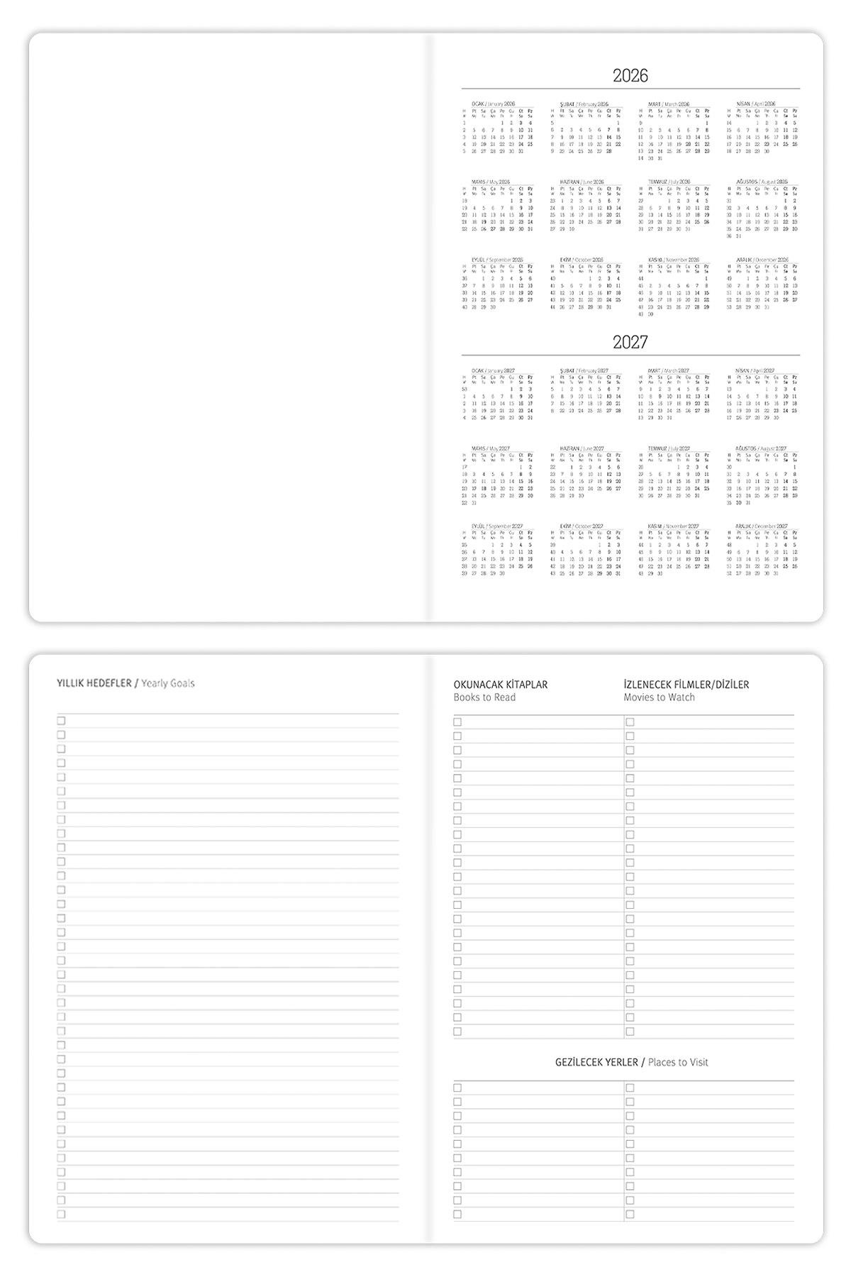 Matt Notebook 2026 Yılı B5 Haftalık Ajanda 17x24 cm - 12 Aylık Bordo