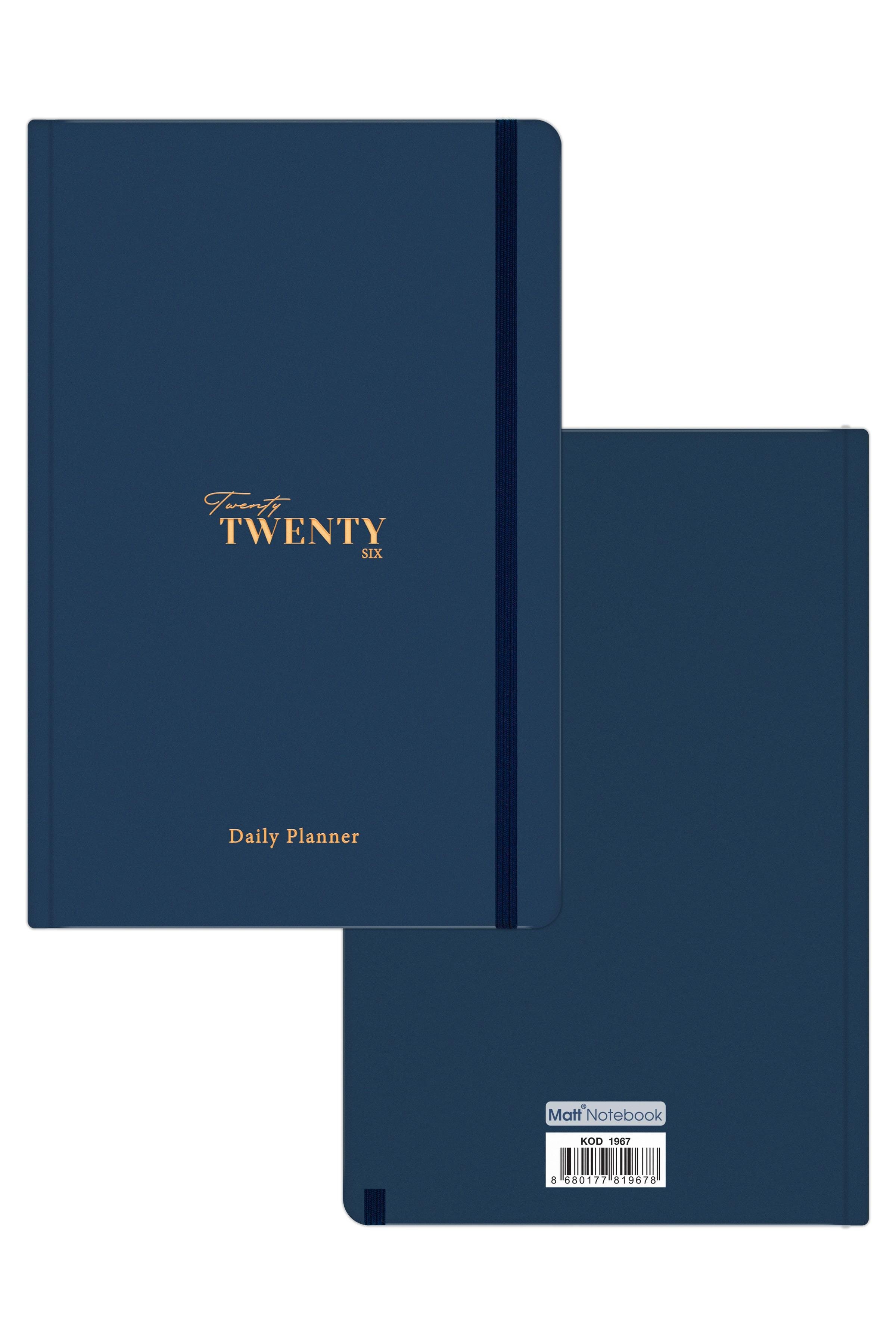Matt Notebook 2026 Yılı Günlük Ajanda 16x24 cm - 12 Aylık Lacivert