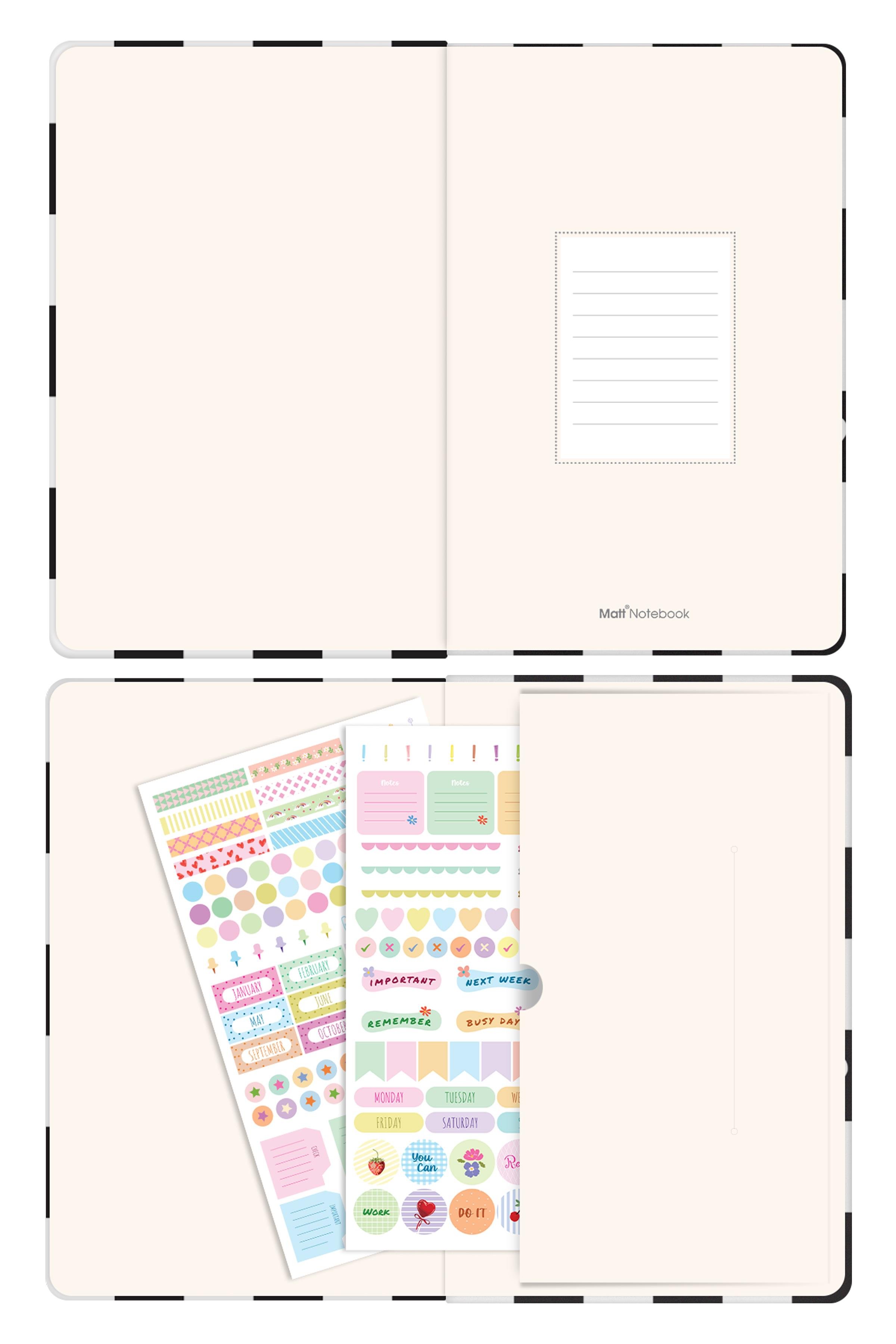 Matt Notebook 2026 Yılı Günlük Ajanda 16x24 cm - 12 Aylık Dama