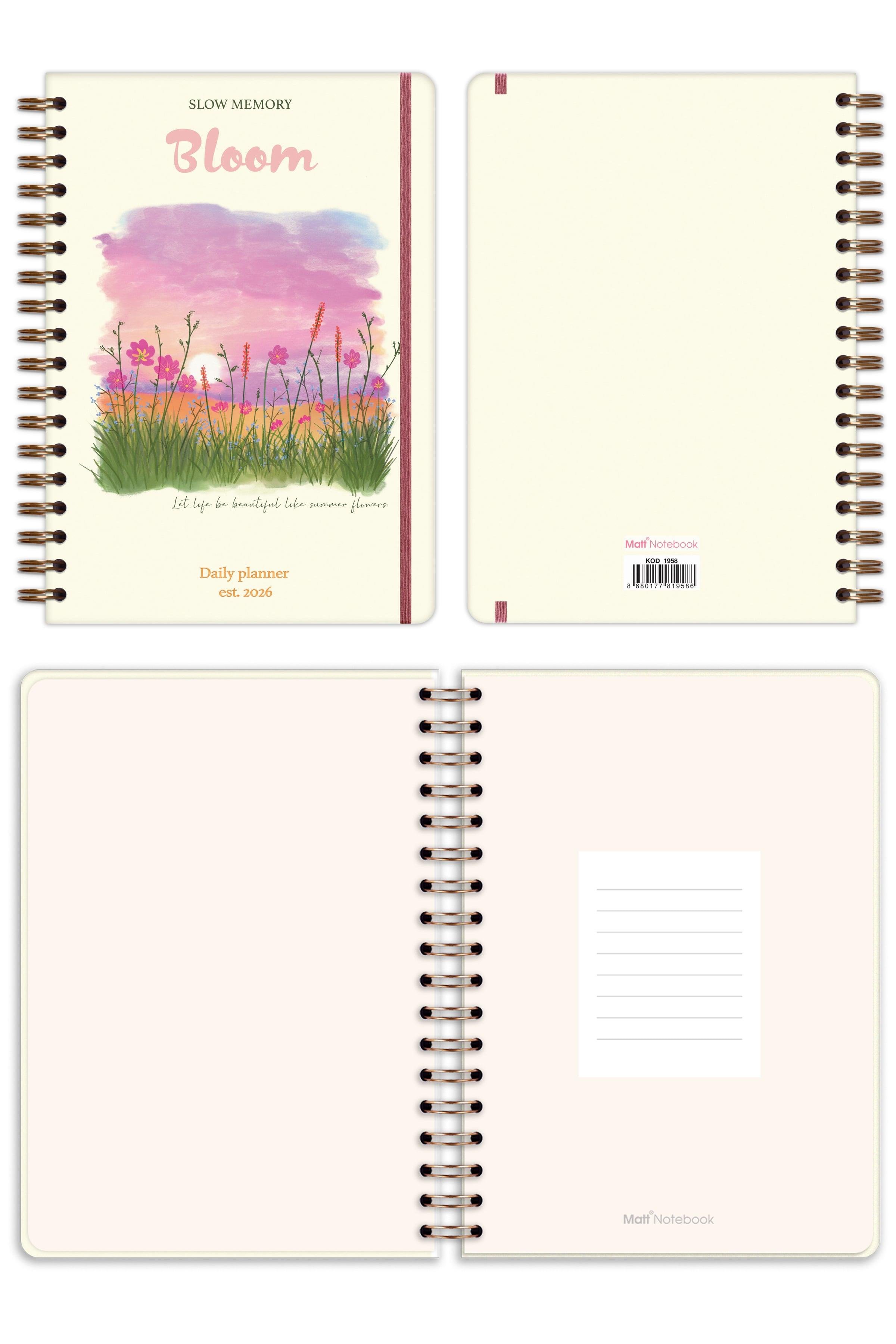 Matt Notebook 2026 Yılı Günlük Spiralli Ajanda 16x24 cm - 12 Aylık Manzara