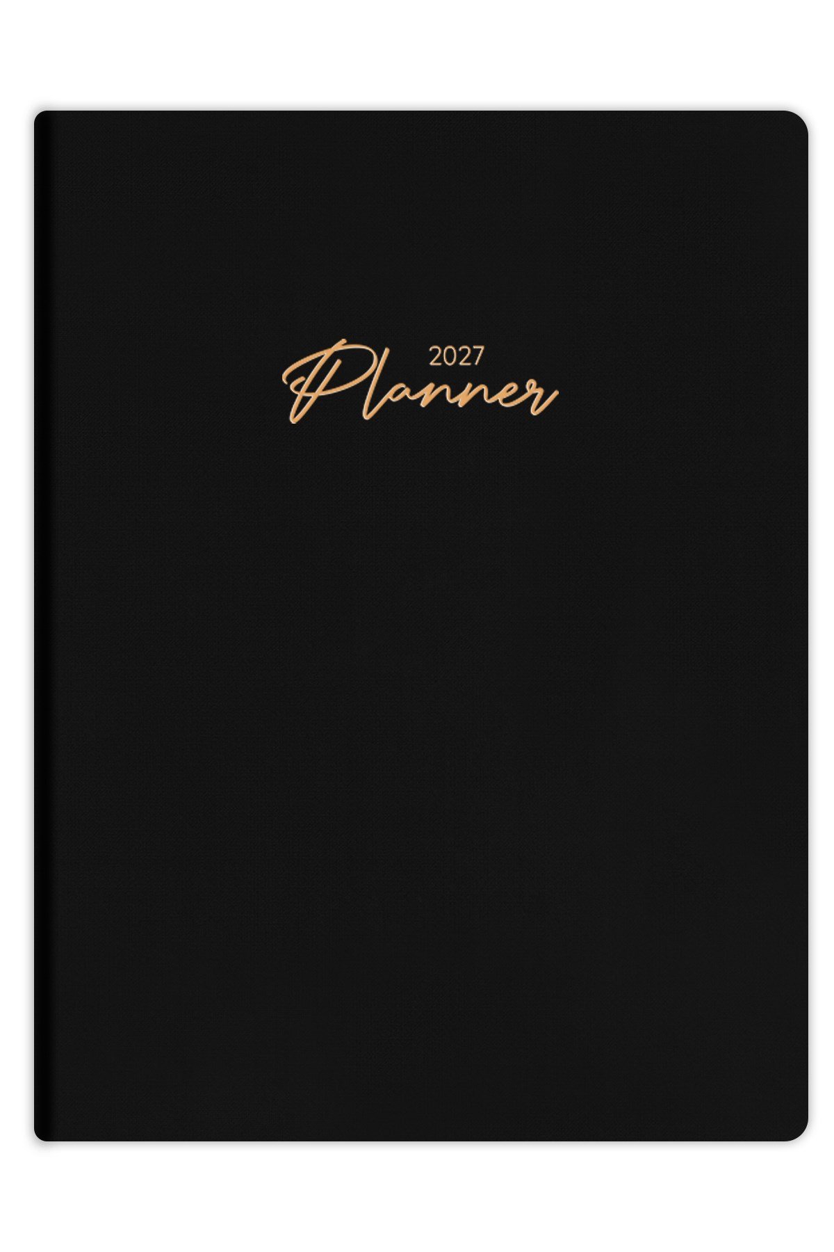 Matt Notebook 2027 Yılı 20x27 cm Keten Haftalık Planlayıcı Ajanda Siyah