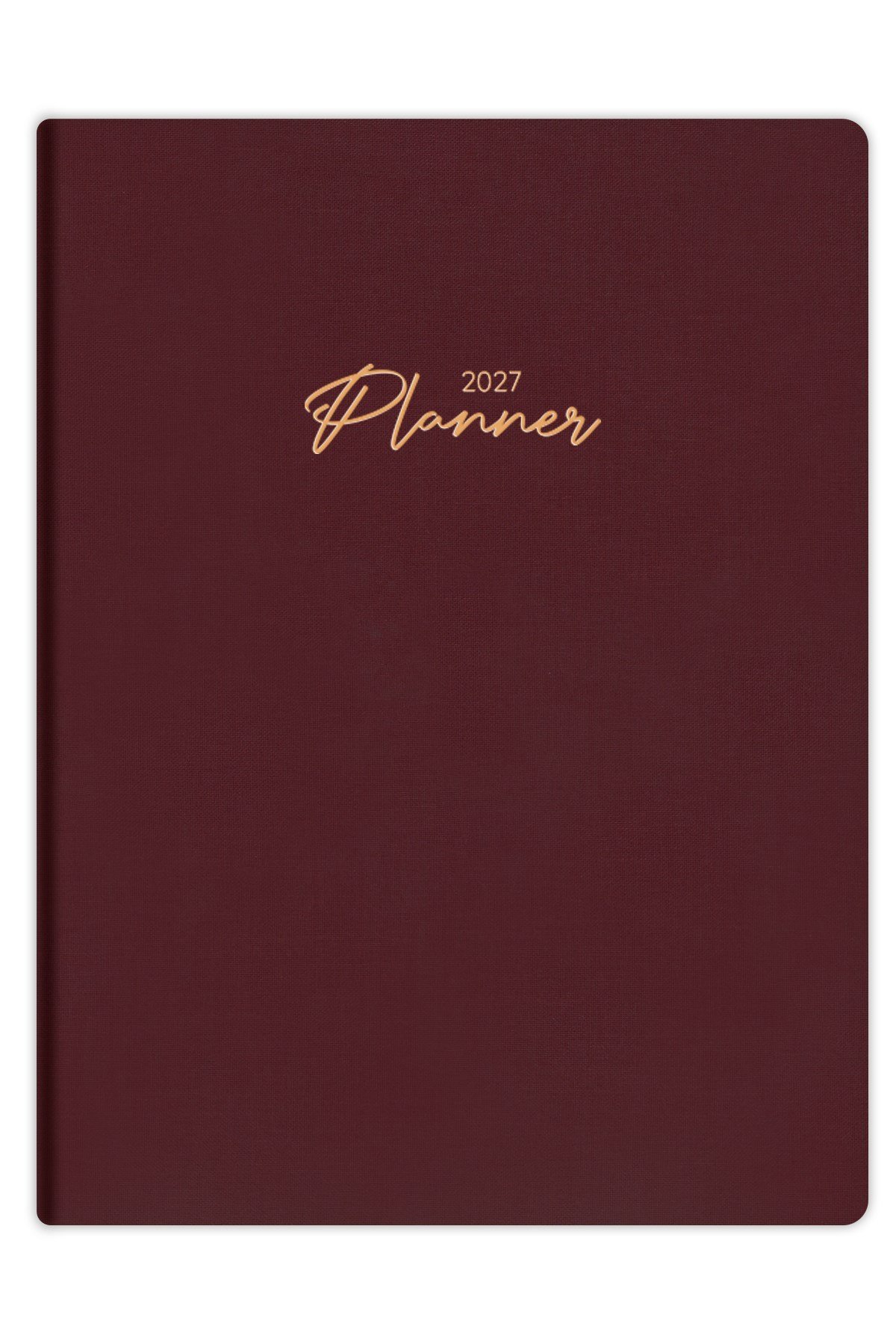 Matt Notebook 2027 Yılı 20x27 cm Keten Haftalık Planlayıcı Ajanda Bordo