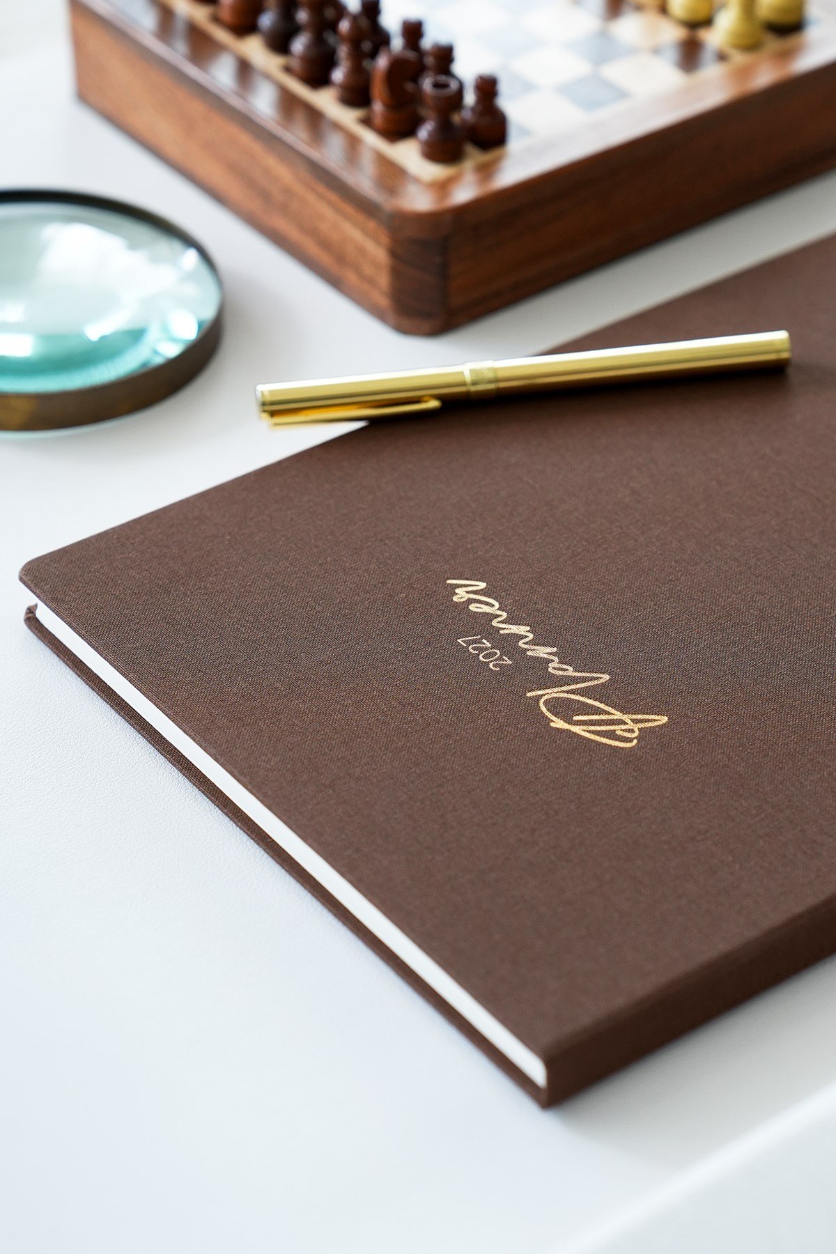 Matt Notebook 2027 Yılı 20x27 cm Keten Haftalık Planlayıcı Ajanda Kahverengi