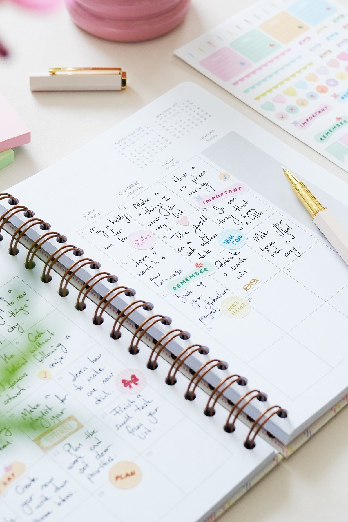 Matt Notebook 2027 Yılı A5 Ajanda Spiralli 15x21 cm - 12 Aylık Manzara