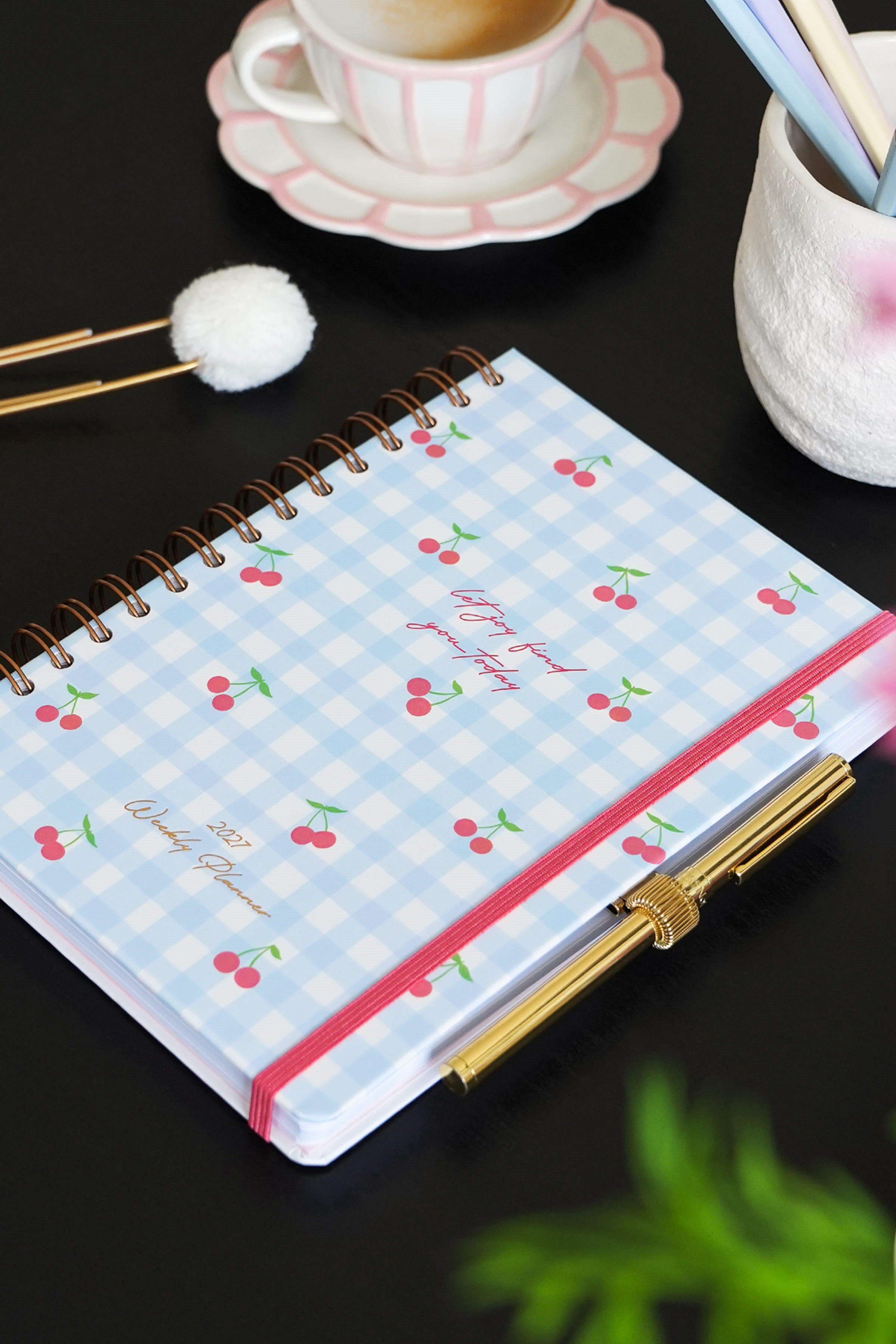 Matt Notebook 2027 Yılı A5 Ajanda Spiralli 15x21 cm - 12 Aylık Kiraz