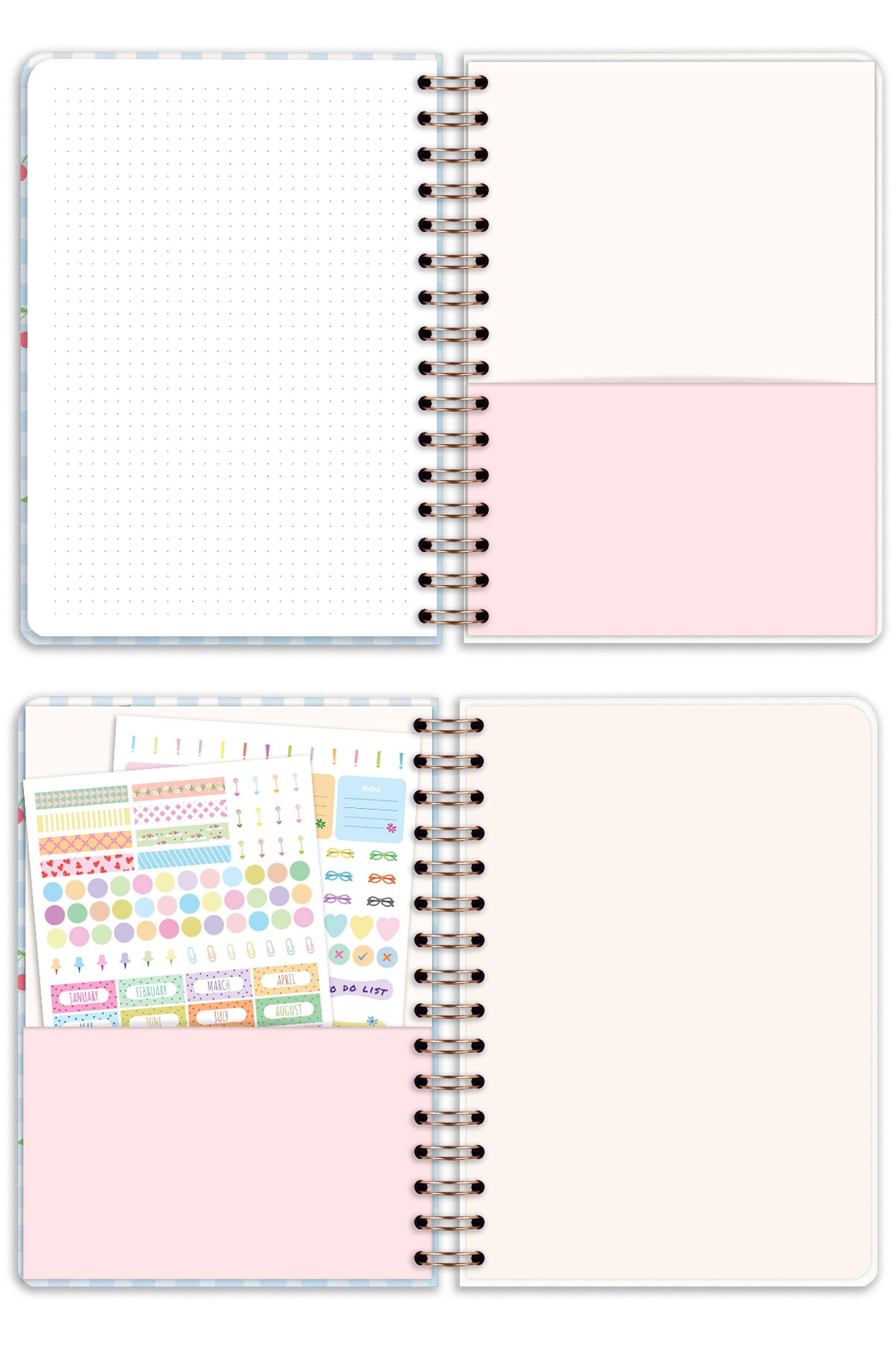 Matt Notebook 2027 Yılı A5 Ajanda Spiralli 15x21 cm - 12 Aylık Kiraz