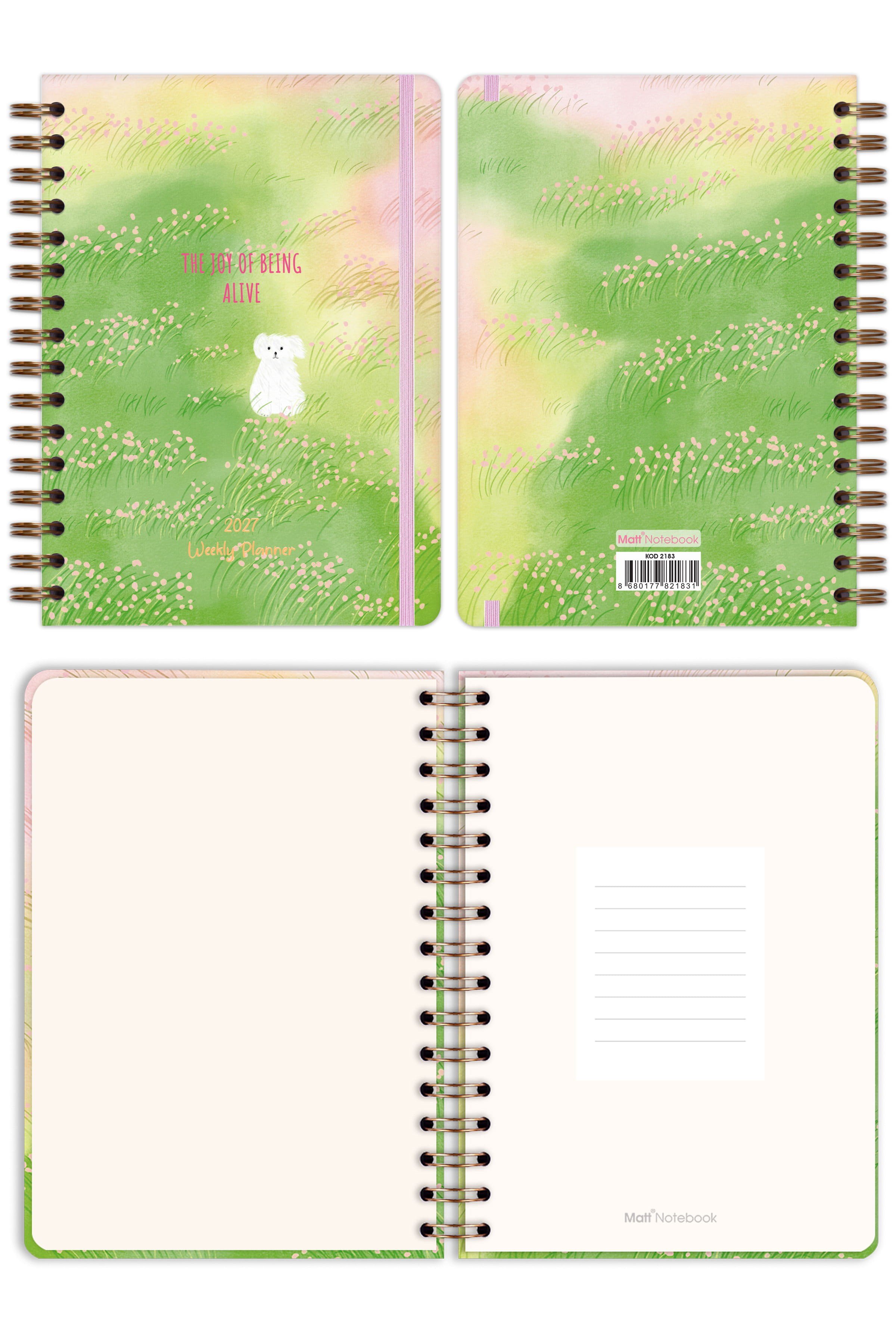 Matt Notebook 2027 Yılı A5 Ajanda Spiralli 15x21 cm - 12 Aylık Manzara
