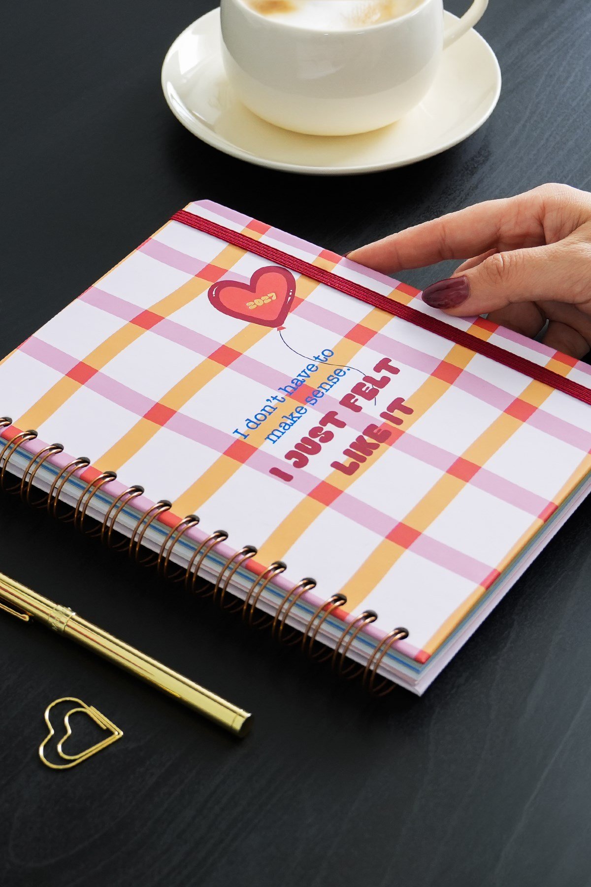 Matt Notebook 2027 Yılı A5 Haftalık Ajanda Spiralli 15x21 cm - 12 Aylık - Motivasyon Sayfalı