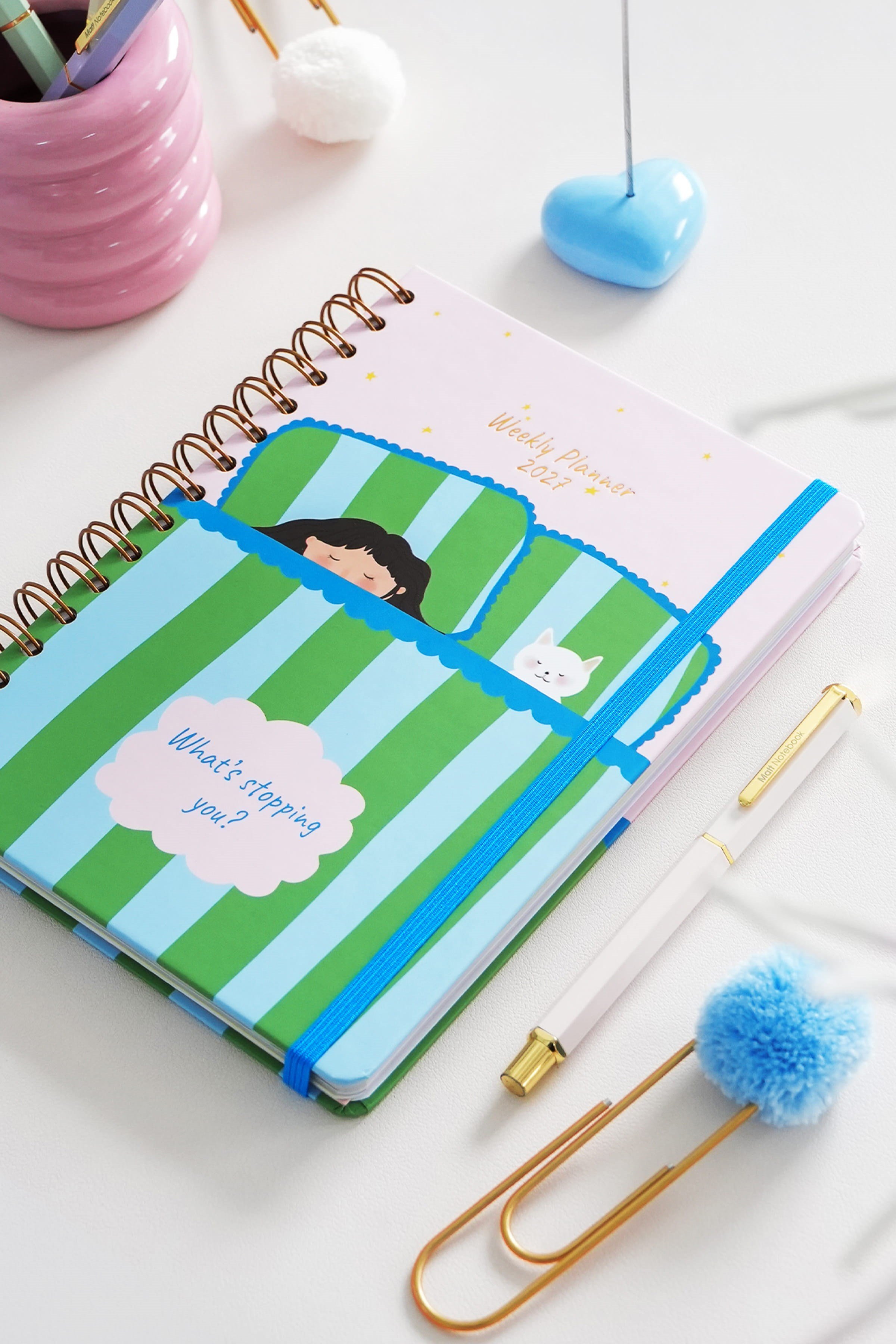 Matt Notebook 2027 Yılı A5 Haftalık Ajanda Spiralli 15x21 cm - 12 Aylık - Motivasyon Sayfalı