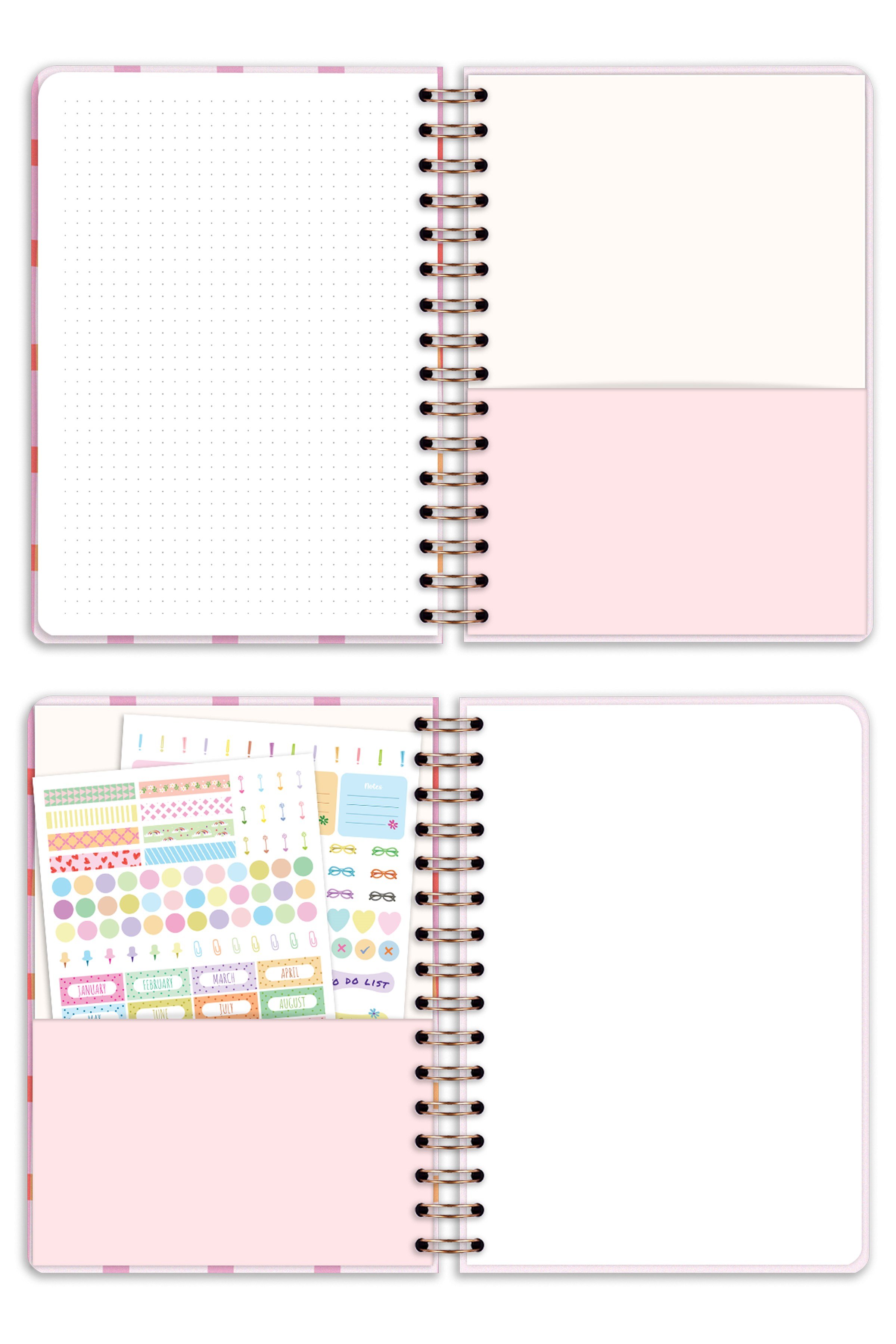 Matt Notebook 2027 Yılı A5 Haftalık Ajanda Spiralli 15x21 cm - 12 Aylık - Motivasyon Sayfalı