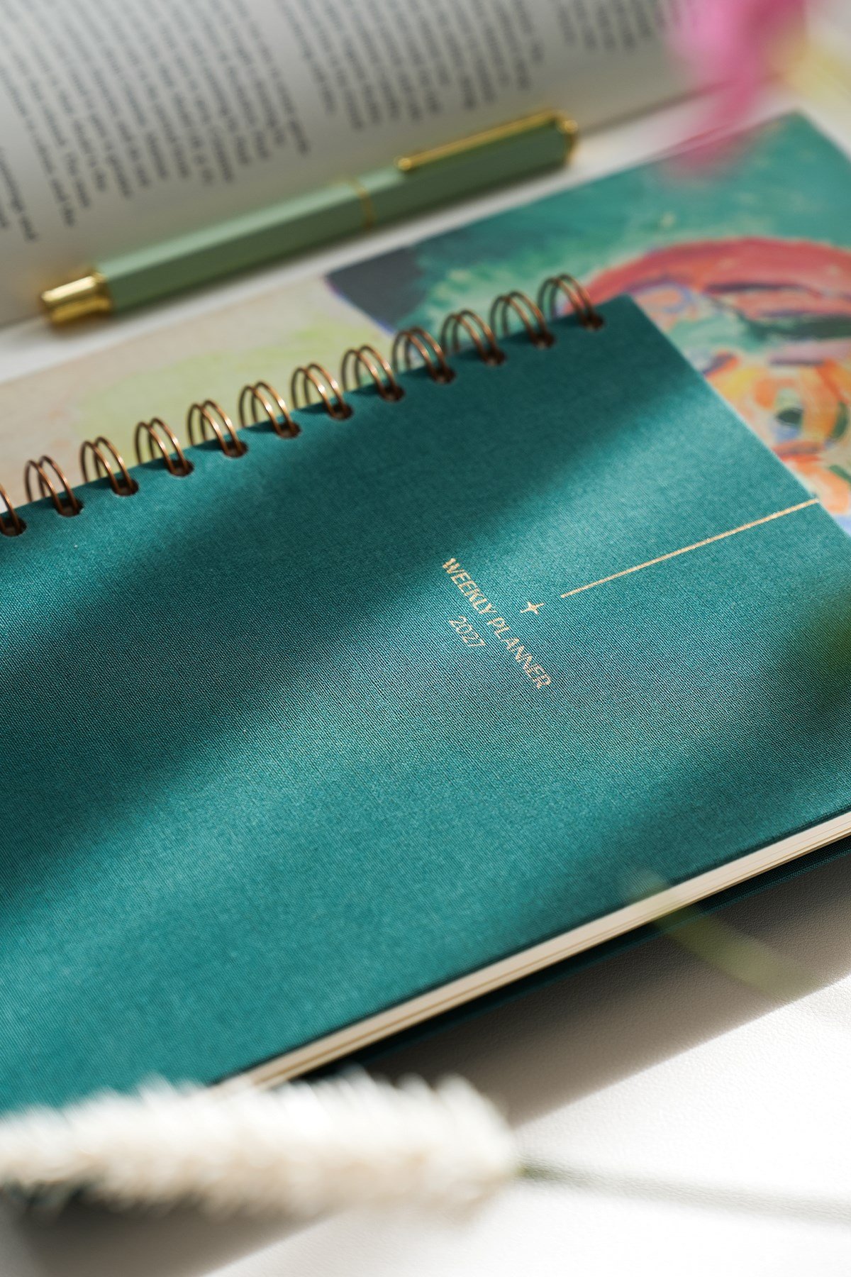 Matt Notebook 2027 Yılı A5 Keten Ajanda Spiralli 15x21 cm - 12 Aylık Koyu Yeşil