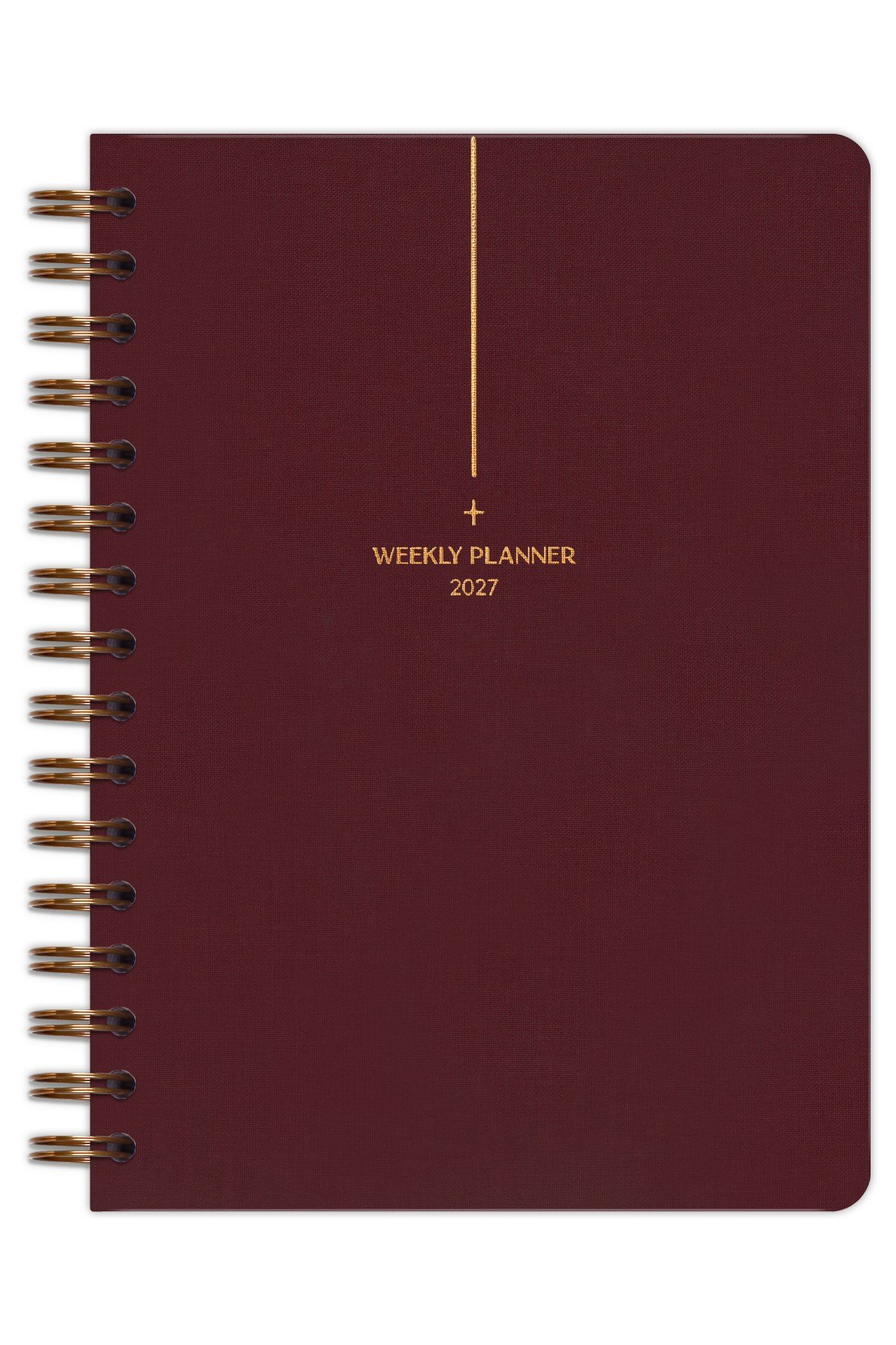 Matt Notebook 2027 Yılı A5 Keten Ajanda Spiralli 15x21 cm - 12 Aylık Bordo