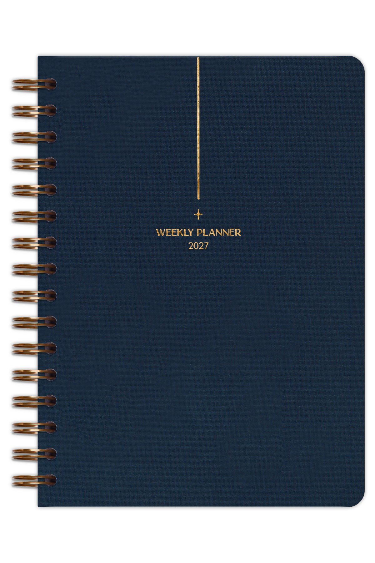 Matt Notebook 2027 Yılı A5 Keten Ajanda Spiralli 15x21 cm - 12 Aylık Lacivert