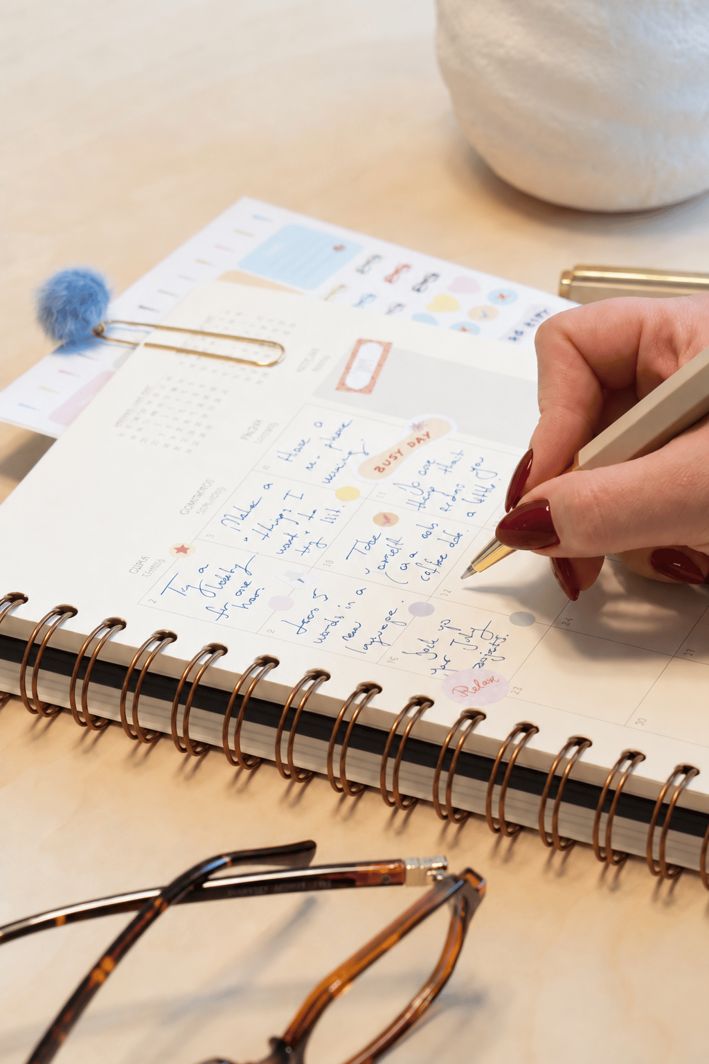 Matt Notebook 2027 Yılı A5 Keten Ajanda Spiralli 15x21 cm - 12 Aylık Siyah