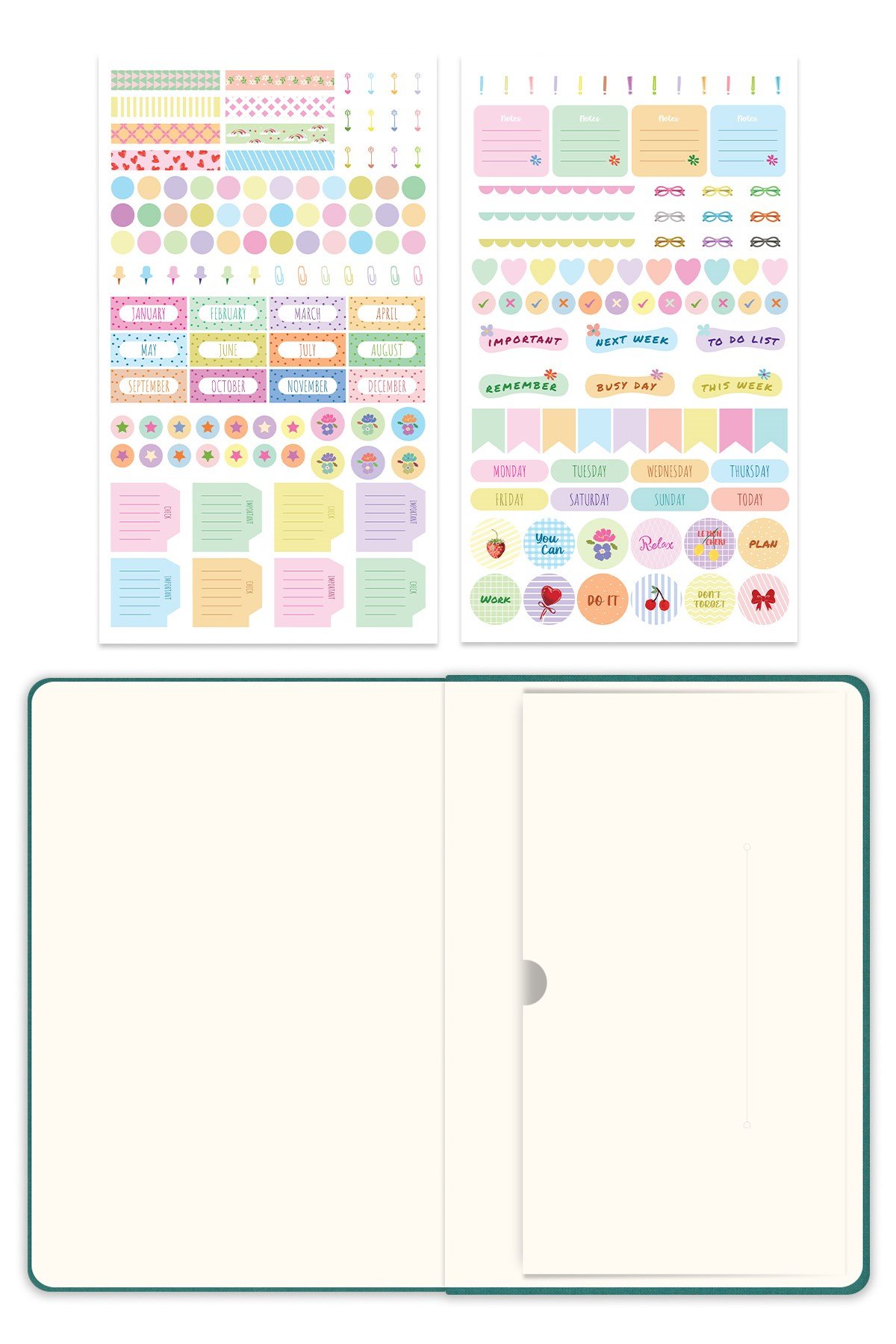 Matt Notebook 2027 Yılı A5 Keten Haftalık Ajanda 15x21 cm - 12 Aylık Koyu Yeşil