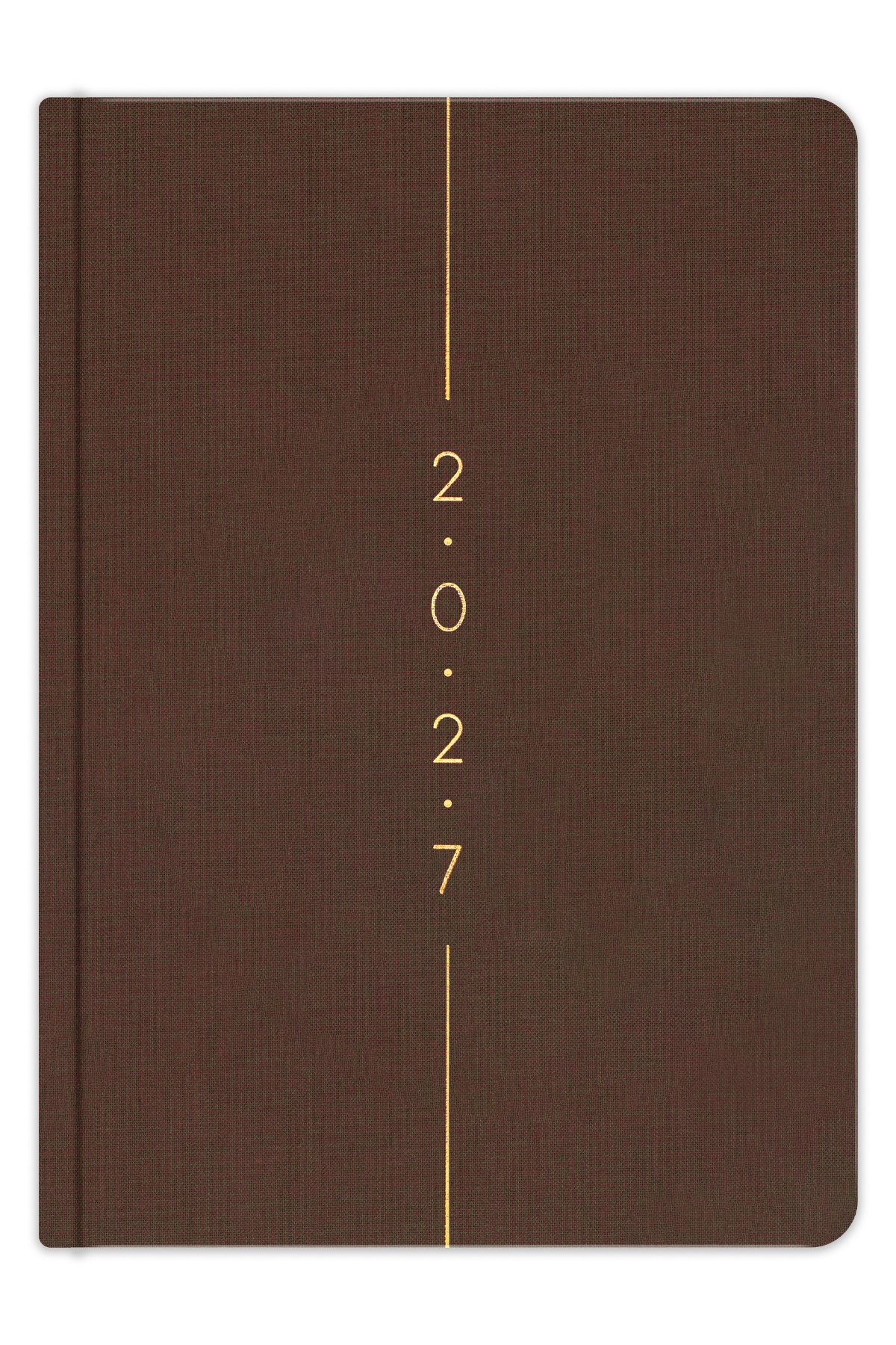 Matt Notebook 2027 Yılı A5 Keten Haftalık Ajanda 15x21 cm - 12 Aylık Kahverengi