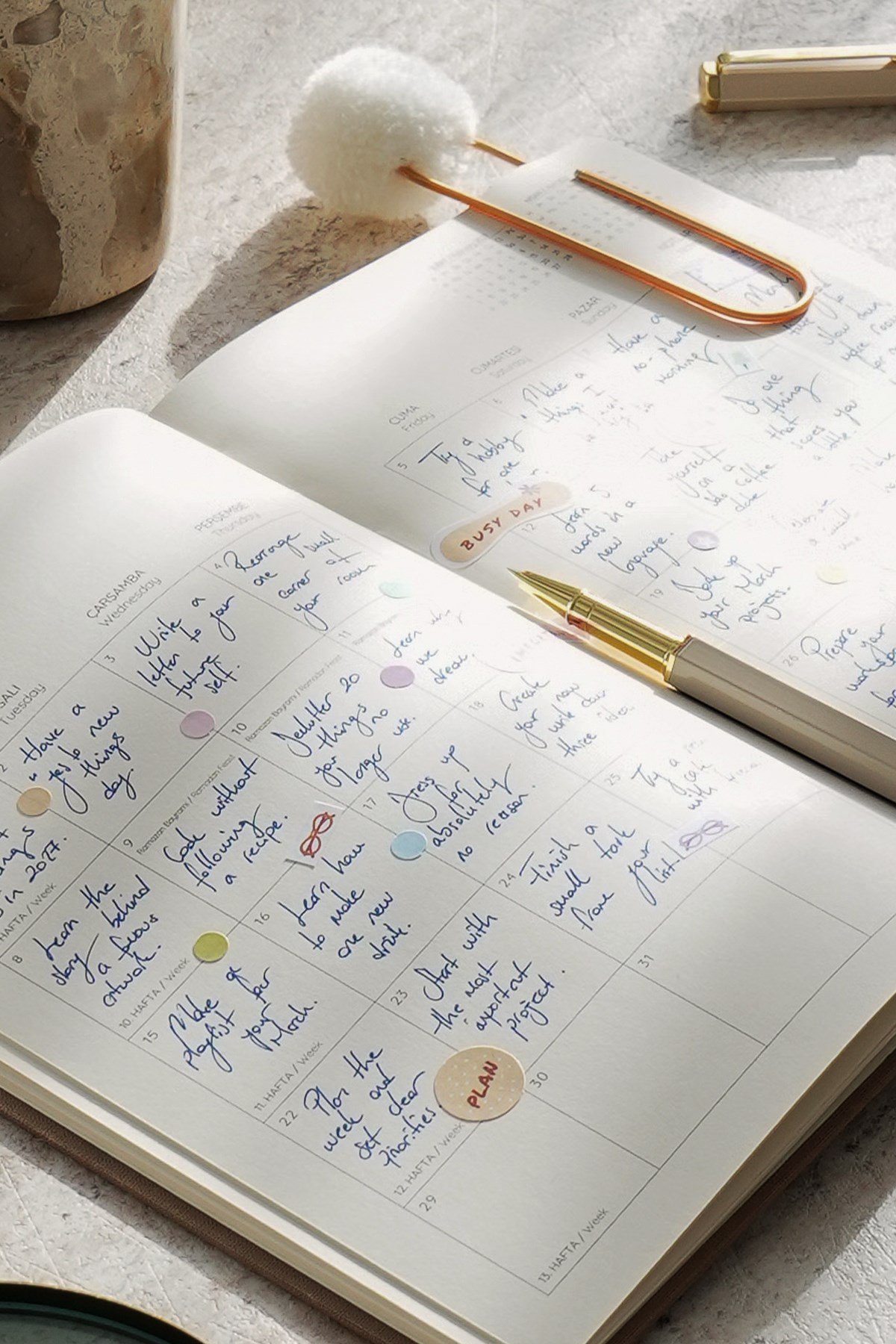 Matt Notebook 2027 Yılı A5 Keten Haftalık Ajanda 15x21 cm - 12 Aylık Siyah