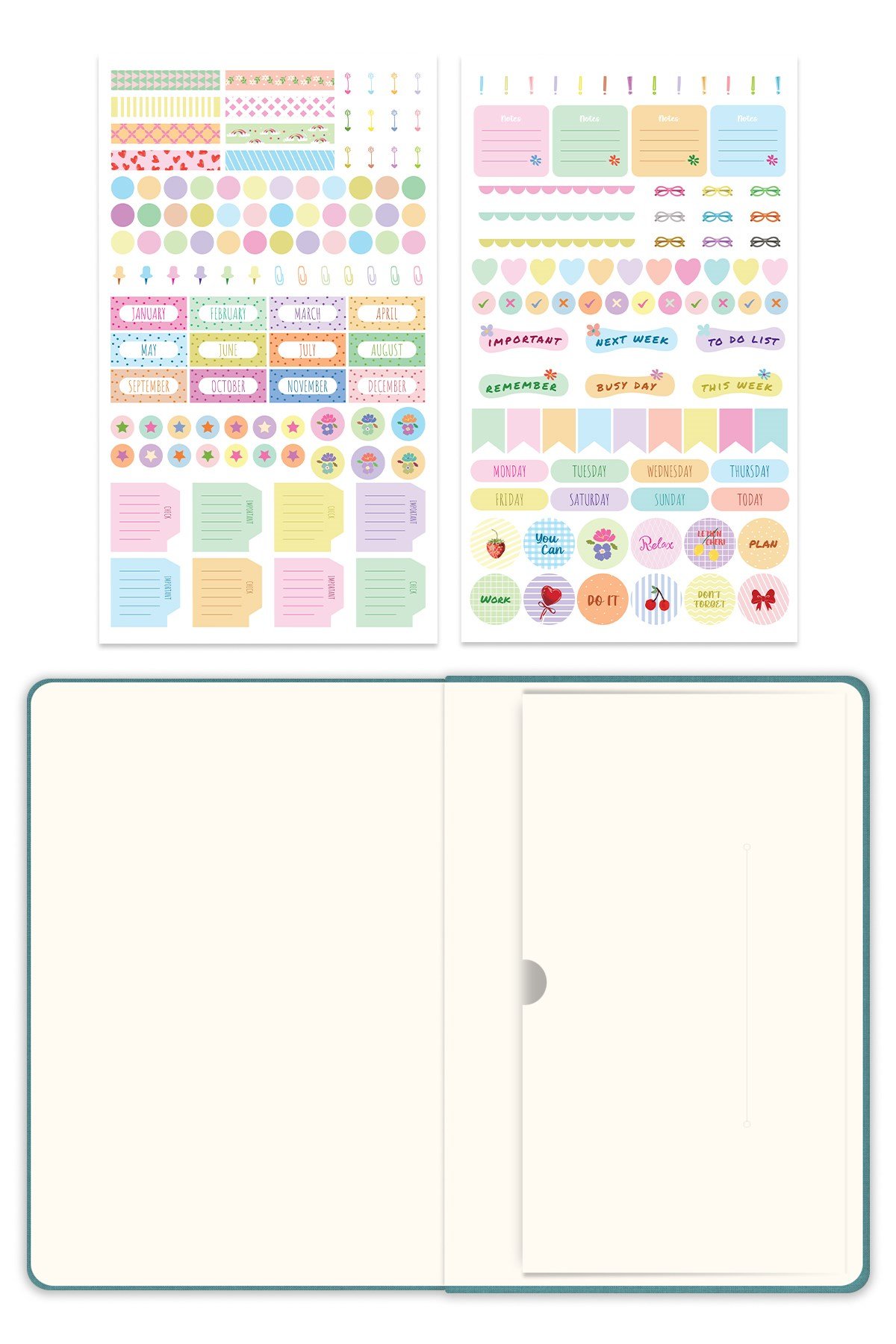 Matt Notebook 2027 Yılı A5 Keten Haftalık Ajanda 15x21 cm - 12 Aylık Turkuaz