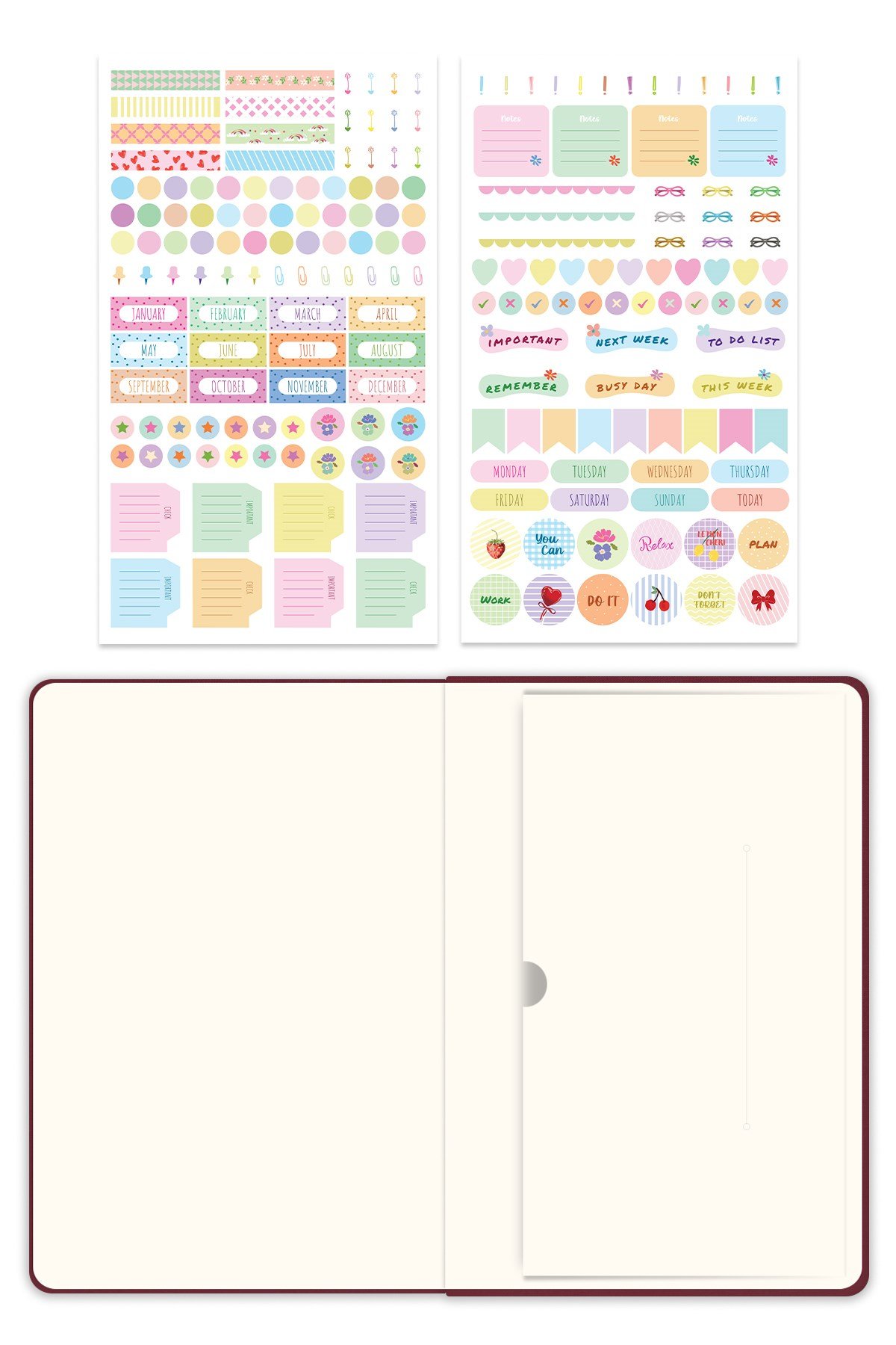 Matt Notebook 2027 Yılı A5 Keten Haftalık Ajanda 15x21 cm - 12 Aylık Bordo
