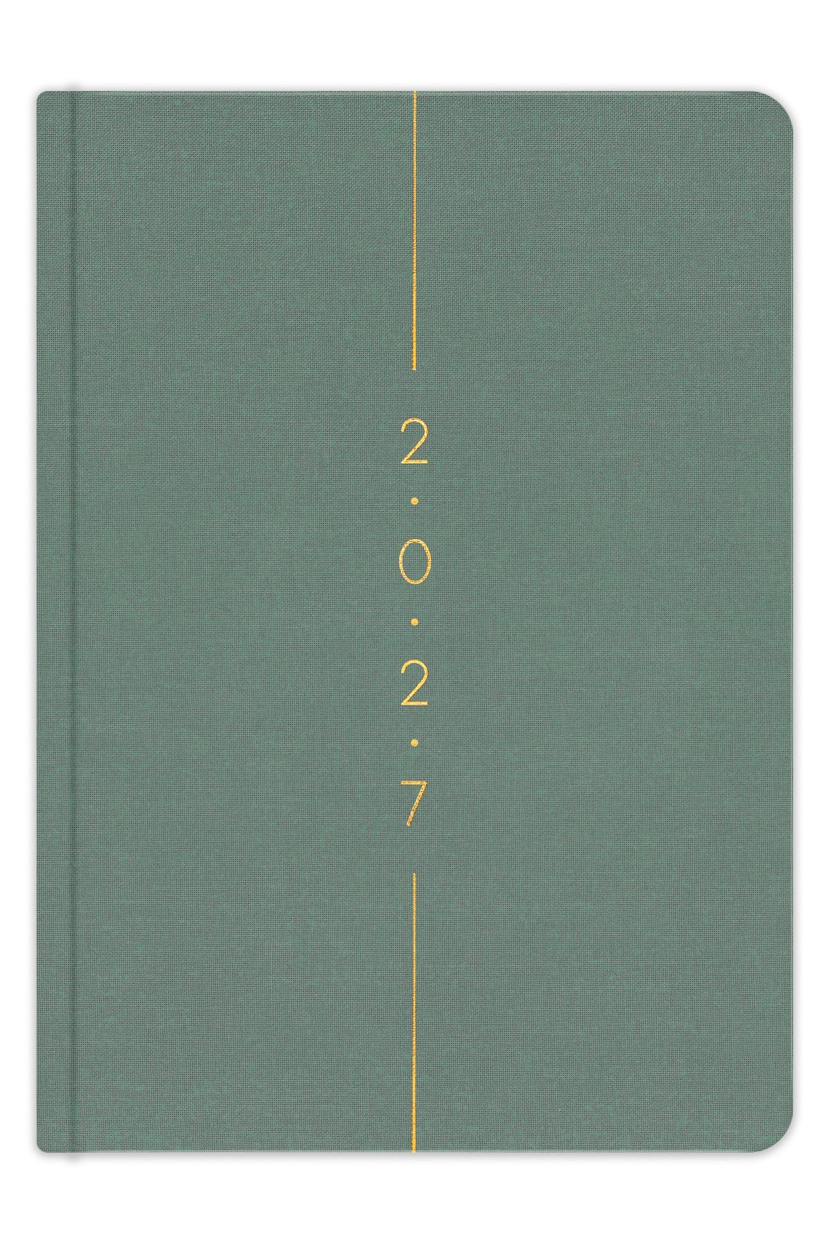 Matt Notebook 2027 Yılı A5 Keten Haftalık Ajanda 15x21 cm - 12 Aylık Yeşil