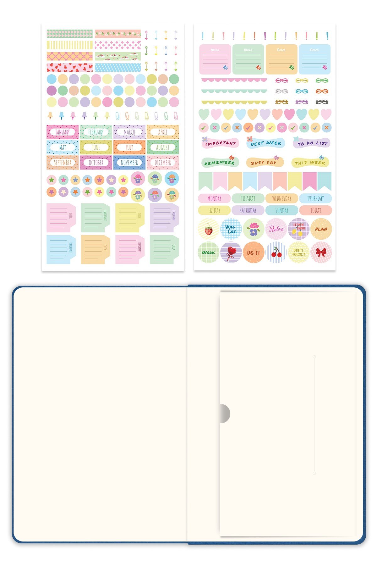 Matt Notebook 2027 Yılı A5 Keten Haftalık Ajanda 15x21 cm - 12 Aylık Mavi