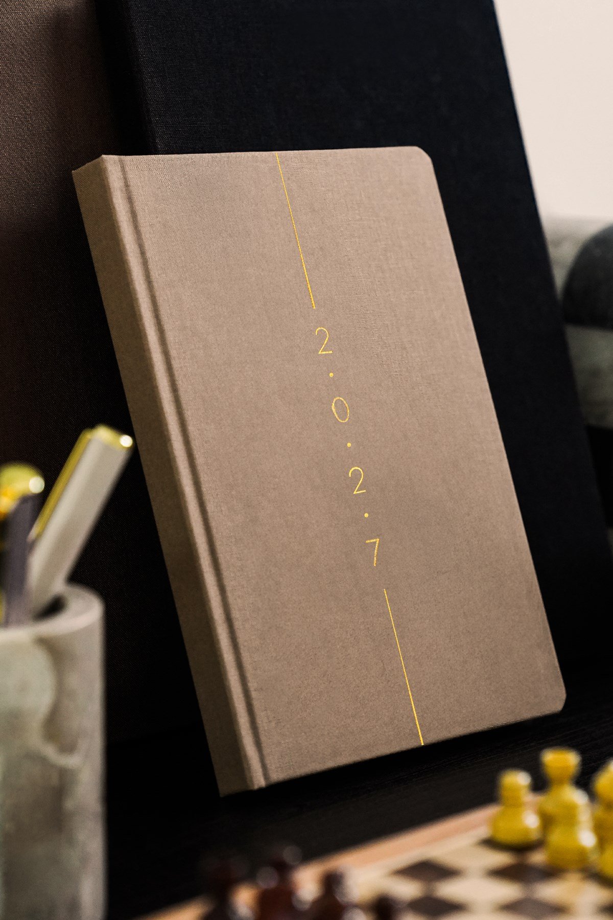 Matt Notebook 2027 Yılı A5 Keten Haftalık Ajanda 15x21 cm - 12 Aylık Sütlü Kahve