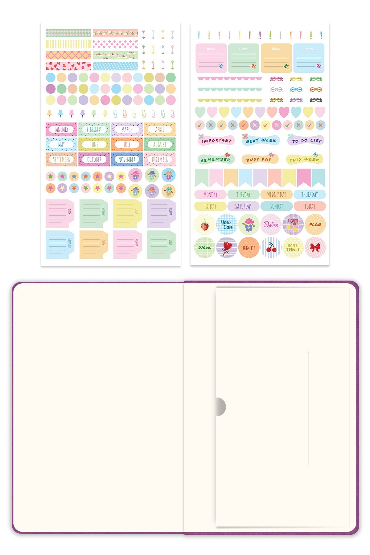 Matt Notebook 2027 Yılı A5 Keten Haftalık Ajanda 15x21 cm - 12 Aylık Menekşe