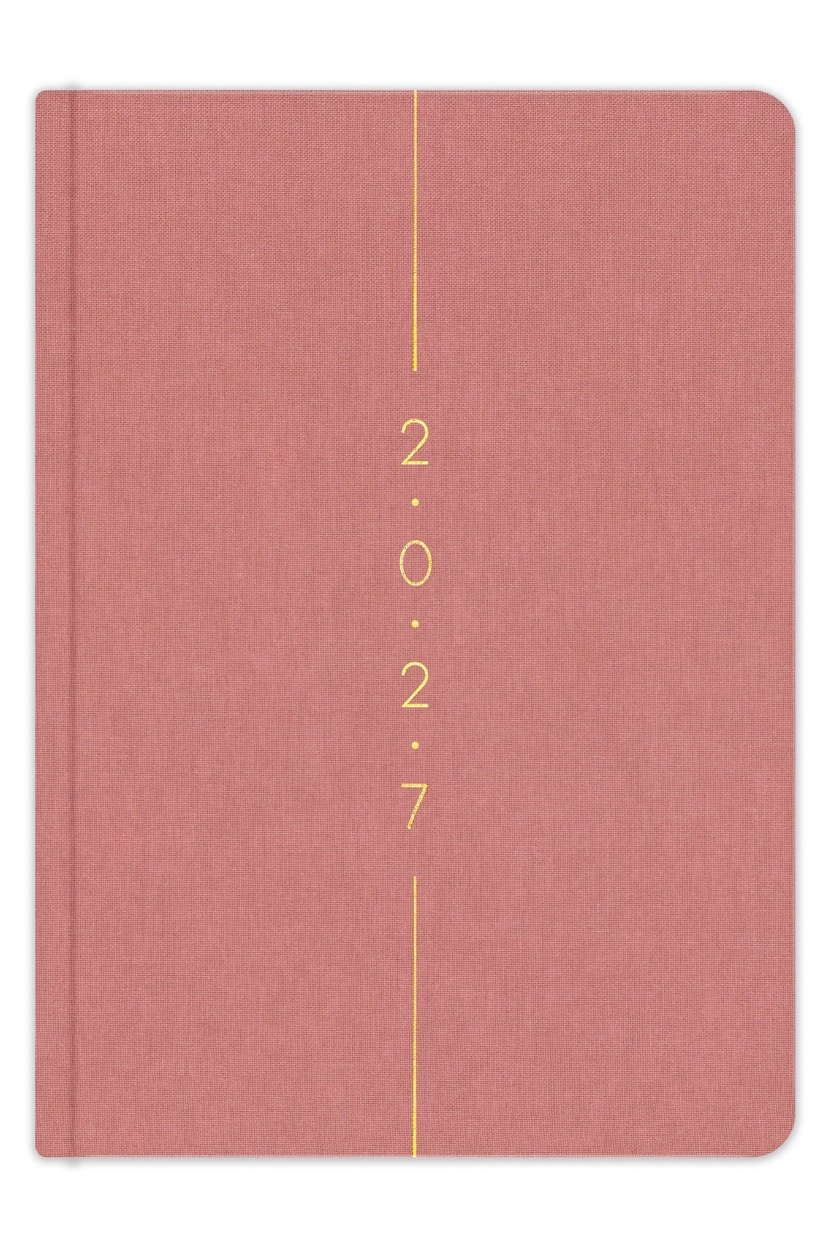 Matt Notebook 2027 Yılı A5 Keten Haftalık Ajanda 15x21 cm - 12 Aylık Pembe