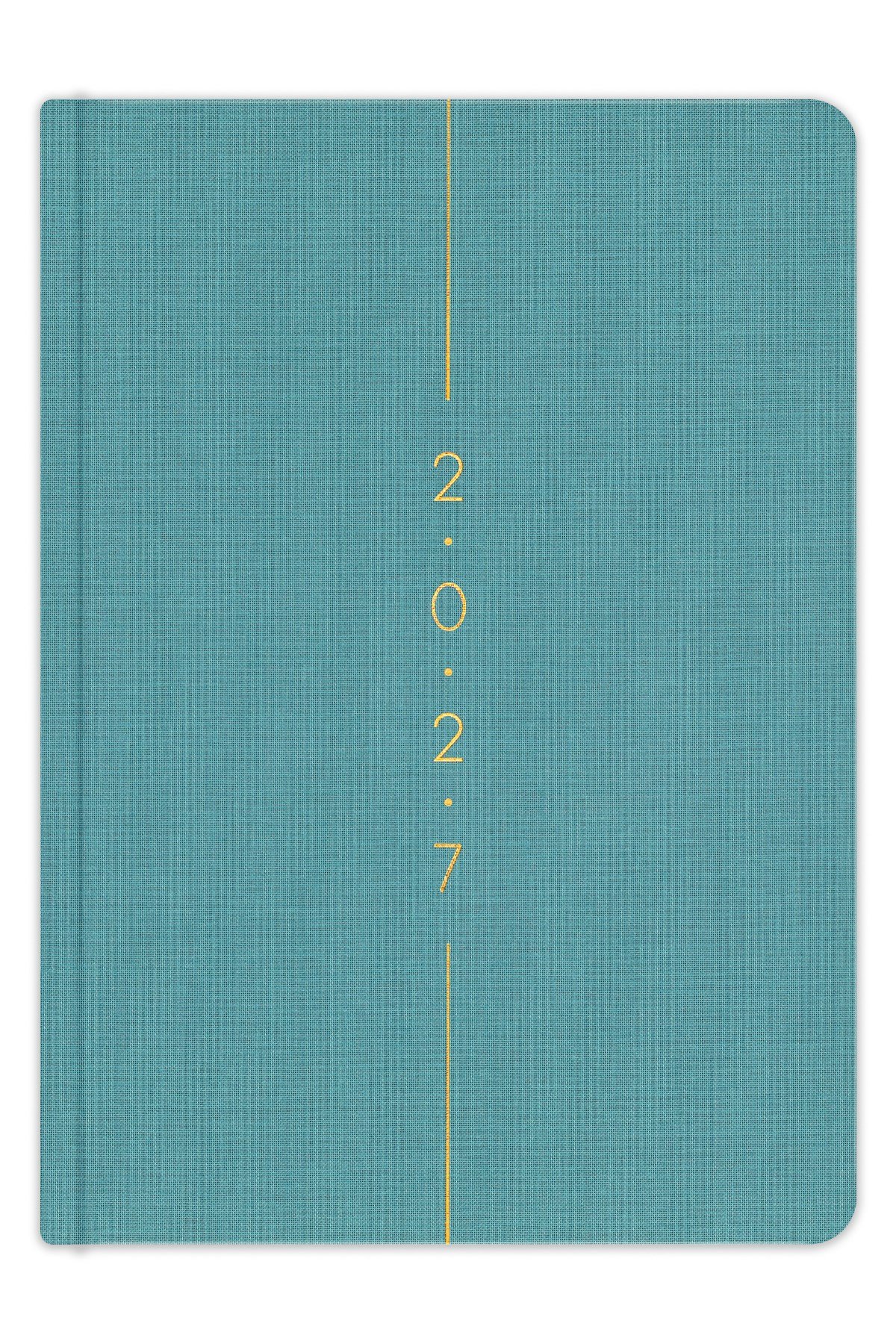 Matt Notebook 2027 Yılı A5 Keten Haftalık Ajanda 15x21 cm - 12 Aylık Turkuaz