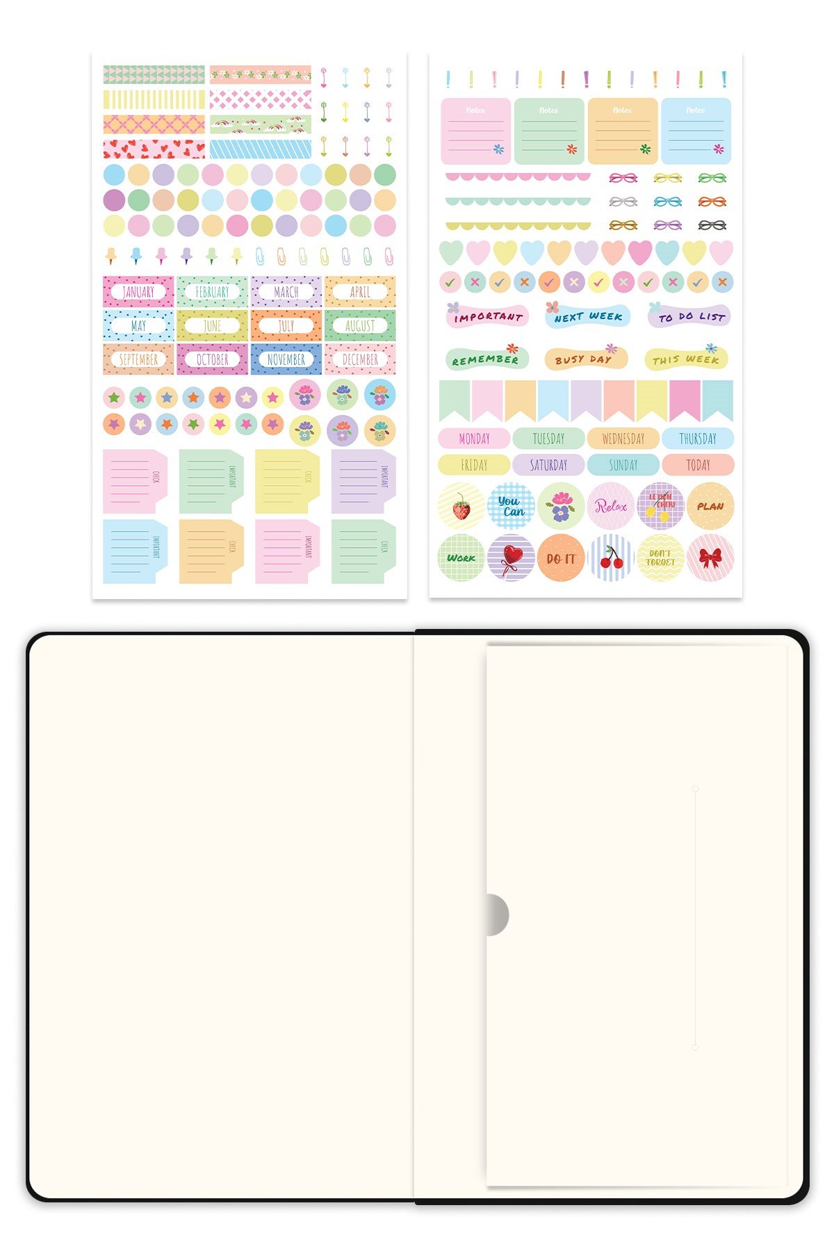 Matt Notebook 2027 Yılı A5 Keten Haftalık Ajanda 15x21 cm - 12 Aylık Siyah