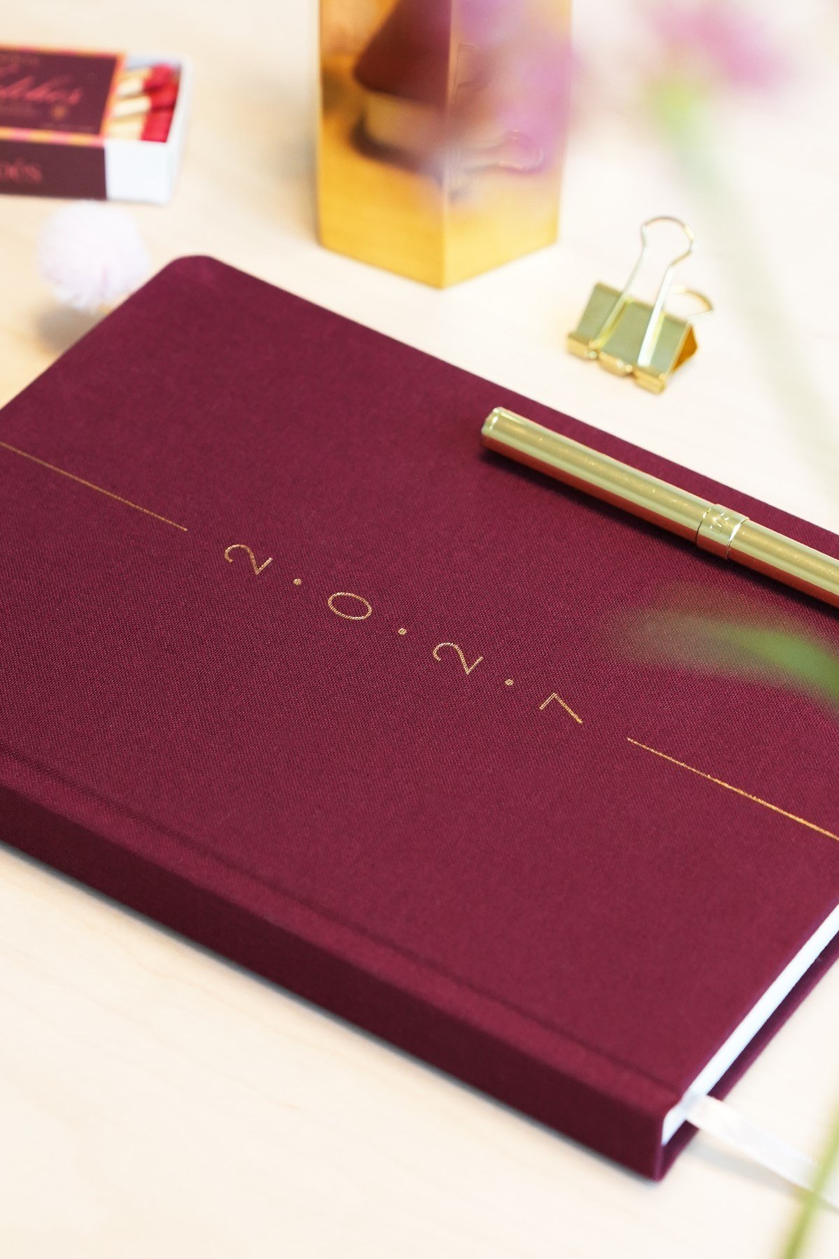 Matt Notebook 2027 Yılı A5 Keten Haftalık Ajanda 15x21 cm - 12 Aylık Bordo