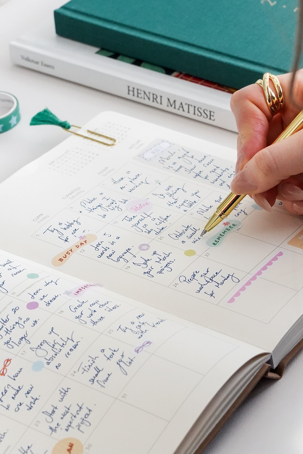 Matt Notebook 2027 Yılı A5 Keten Haftalık Ajanda 15x21 cm - 12 Aylık Koyu Yeşil