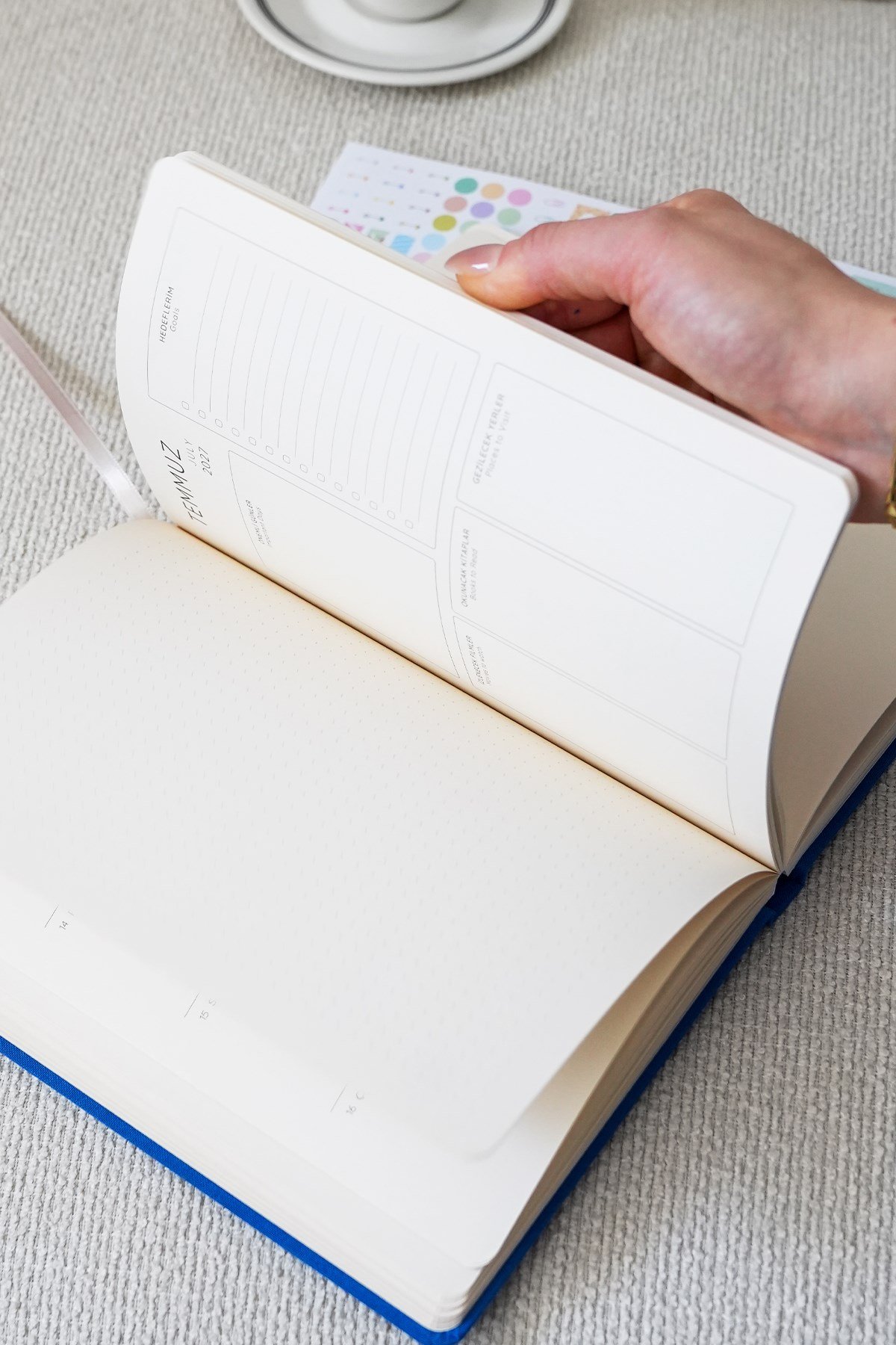 Matt Notebook 2027 Yılı A5 Keten Haftalık Ajanda 15x21 cm - 12 Aylık Mavi