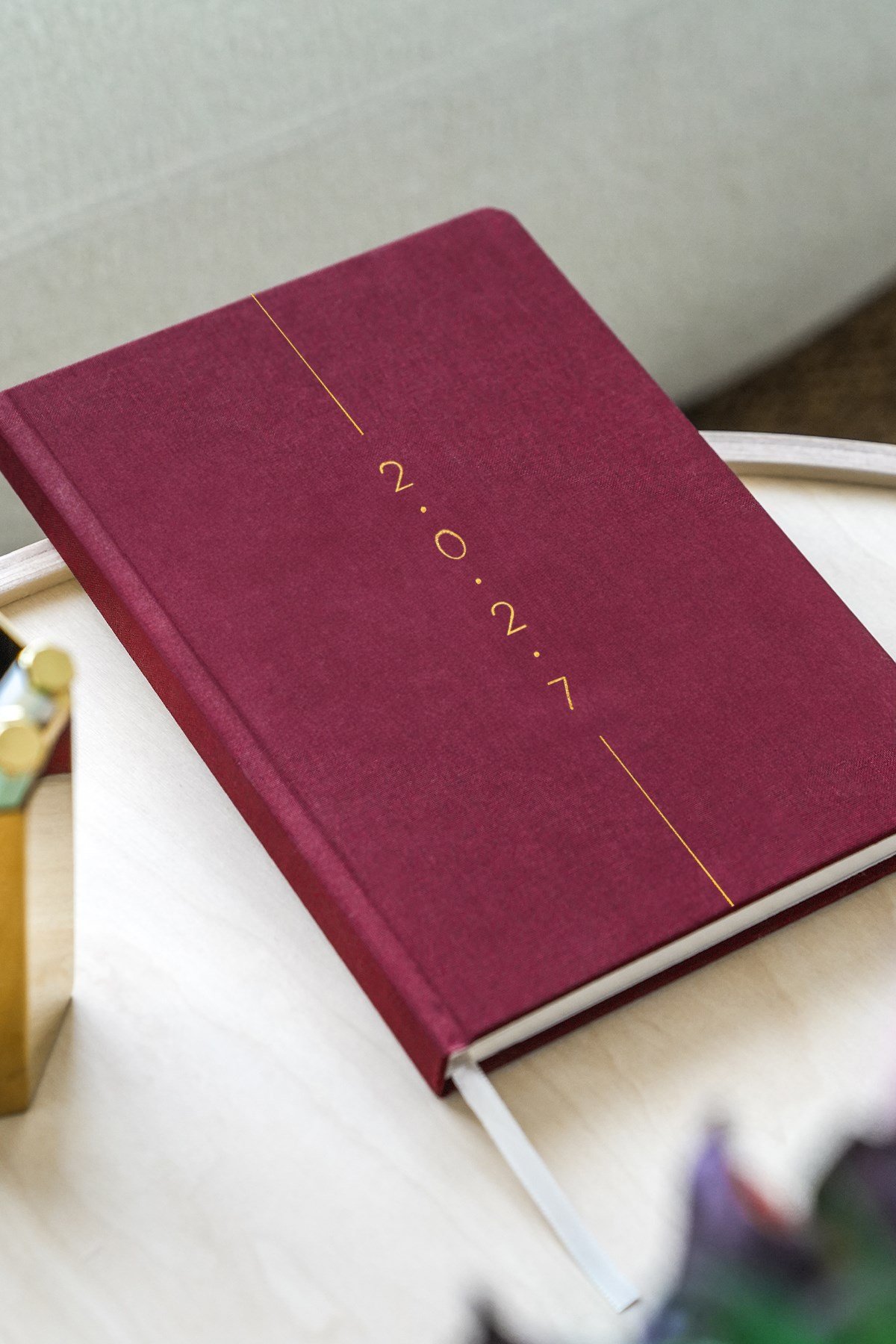 Matt Notebook 2027 Yılı A5 Keten Haftalık Ajanda 15x21 cm - 12 Aylık Bordo