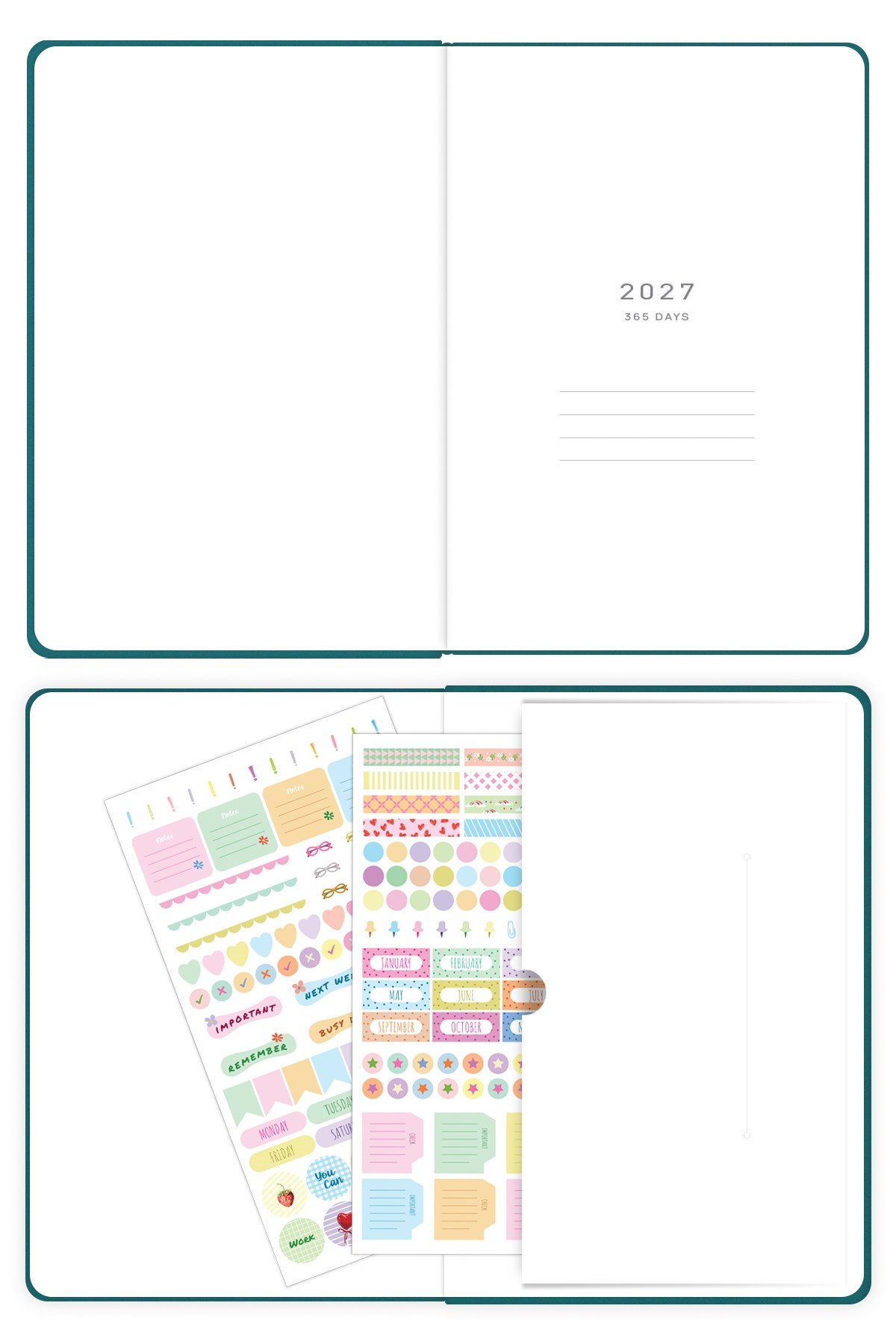 Matt Notebook 2027 Yılı A5 Tam Gün Ajanda 15x22 cm - 365 Gün Yeşil