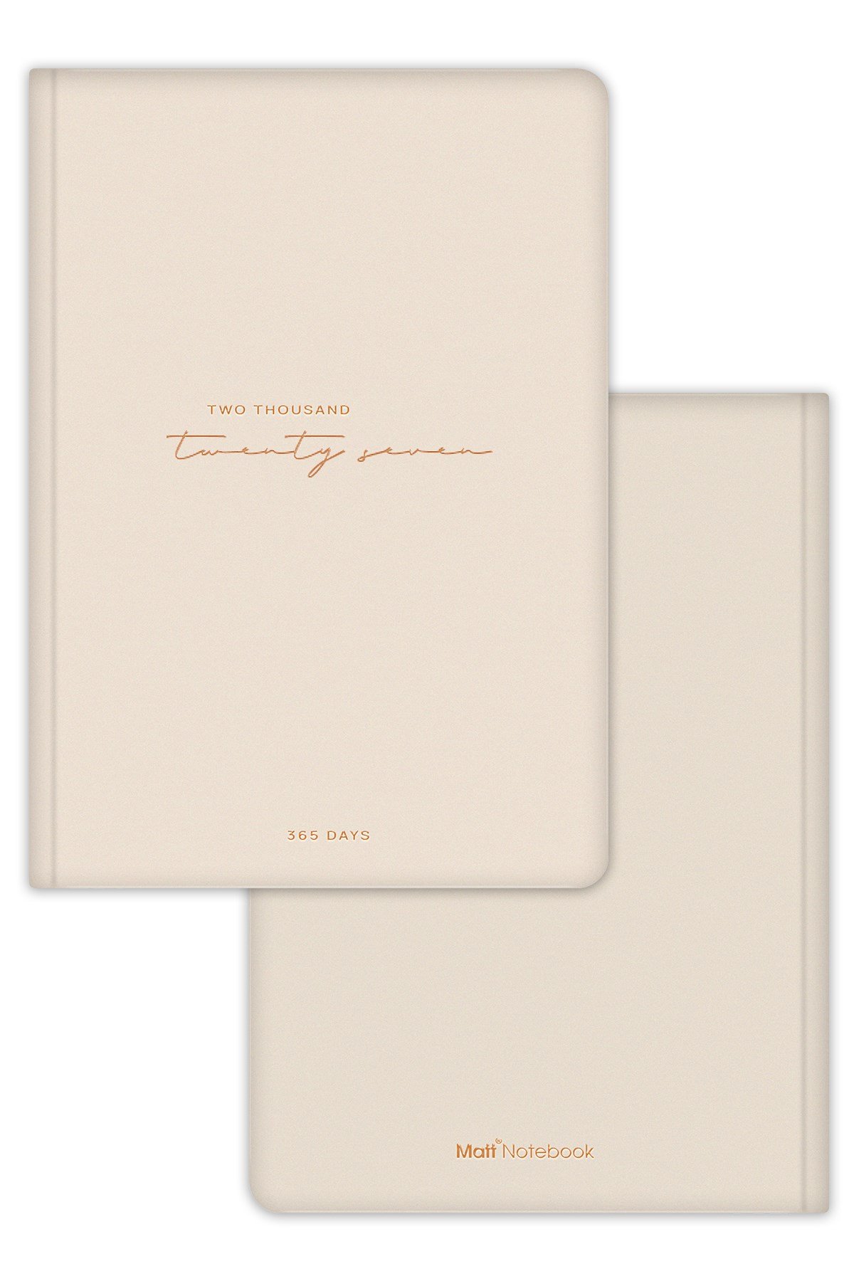 Matt Notebook 2027 Yılı A5 Tam Gün Ajanda 15x22 cm - 365 Gün Bej