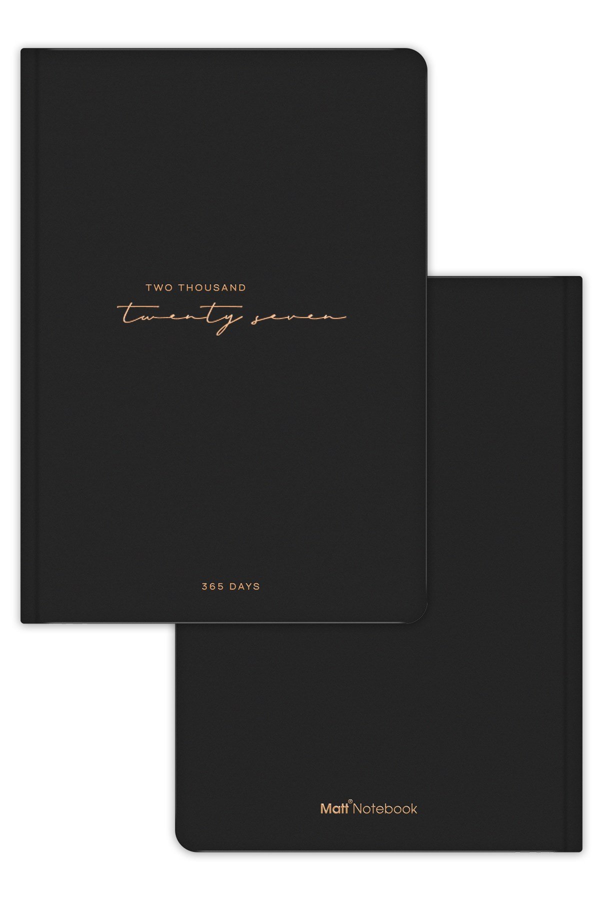 Matt Notebook 2027 Yılı A5 Tam Gün Ajanda 15x22 cm - 365 Gün Siyah