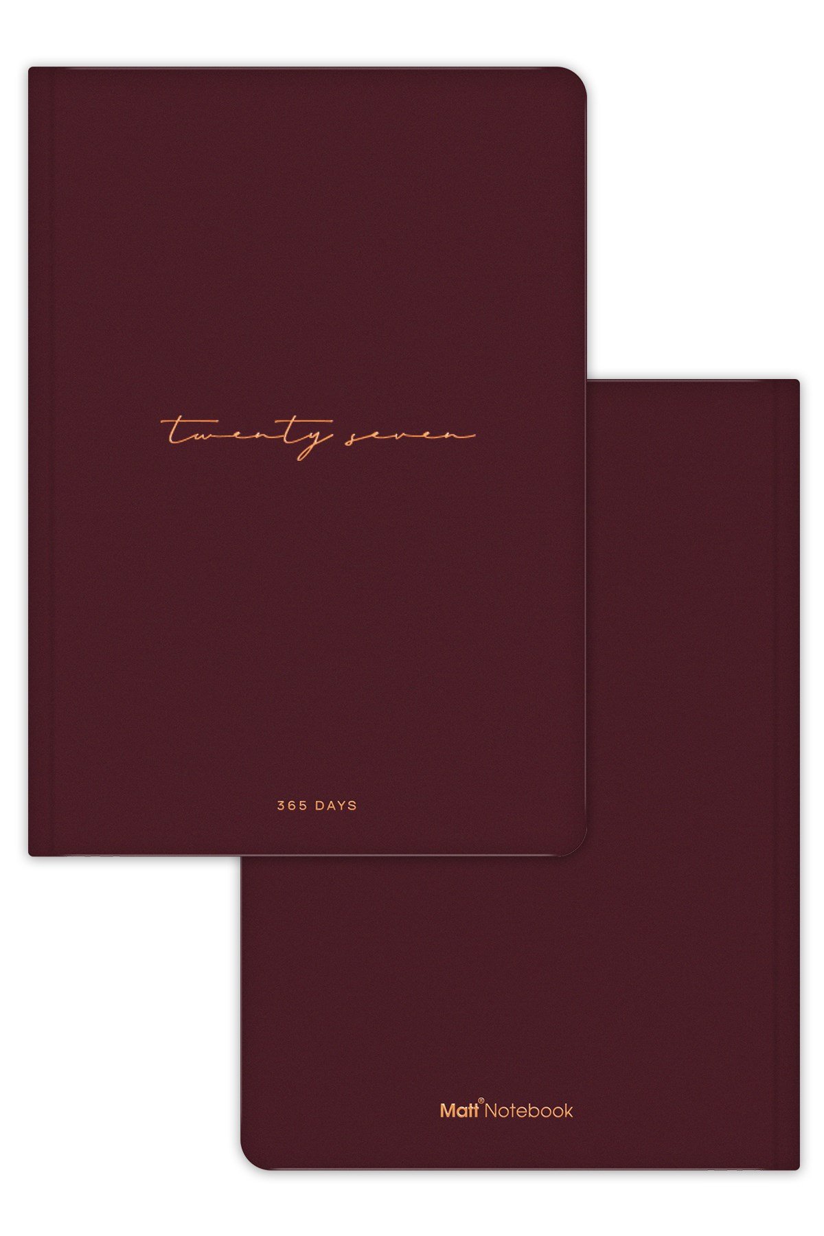 Matt Notebook 2027 Yılı A5 Tam Gün Ajanda 15x22 cm - 365 Gün Bordo